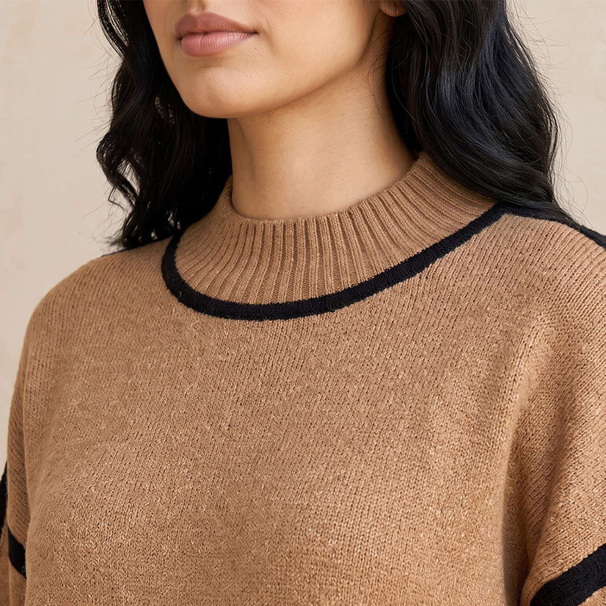 كنزة بارزة الملمس برقبة ضيقة من سبلاش فاف-women-winterwear-cardigansandjumpers-jumpers-image-5