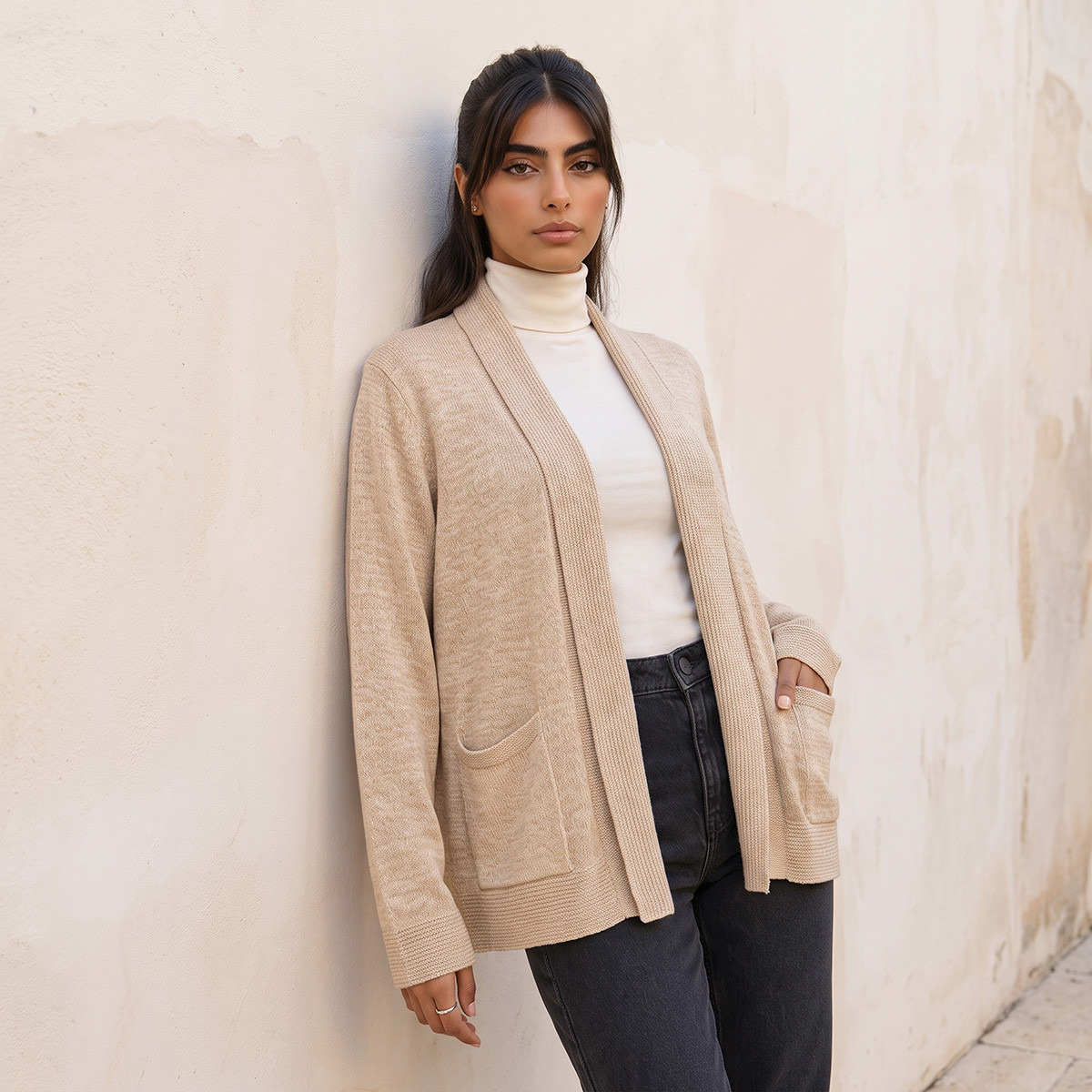 كارديجان شال بارز الملمس من سبلاش فاف-women-winterwear-cardigansandjumpers-cardigans-image-1