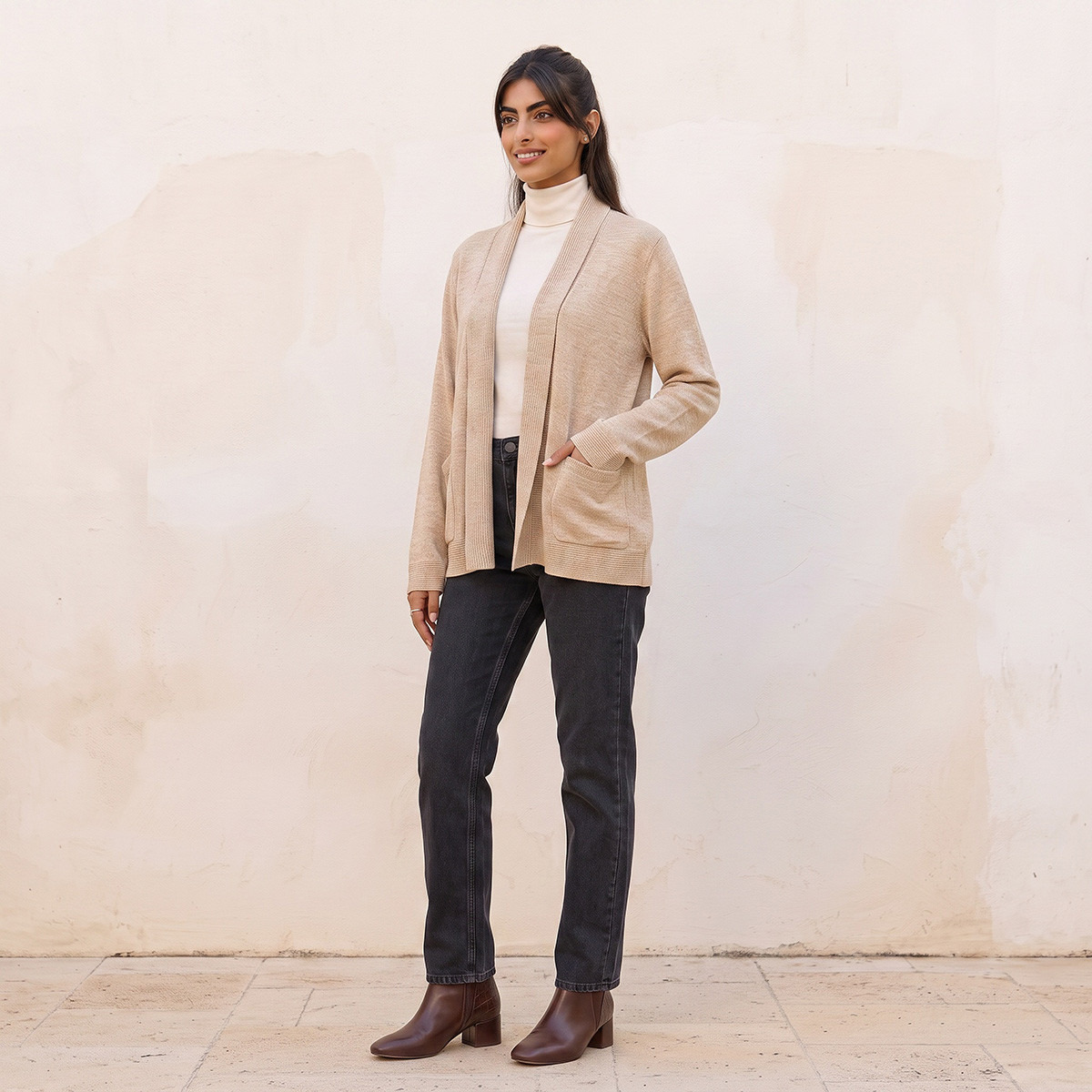 كارديجان شال بارز الملمس من سبلاش فاف-women-winterwear-cardigansandjumpers-cardigans-image-2