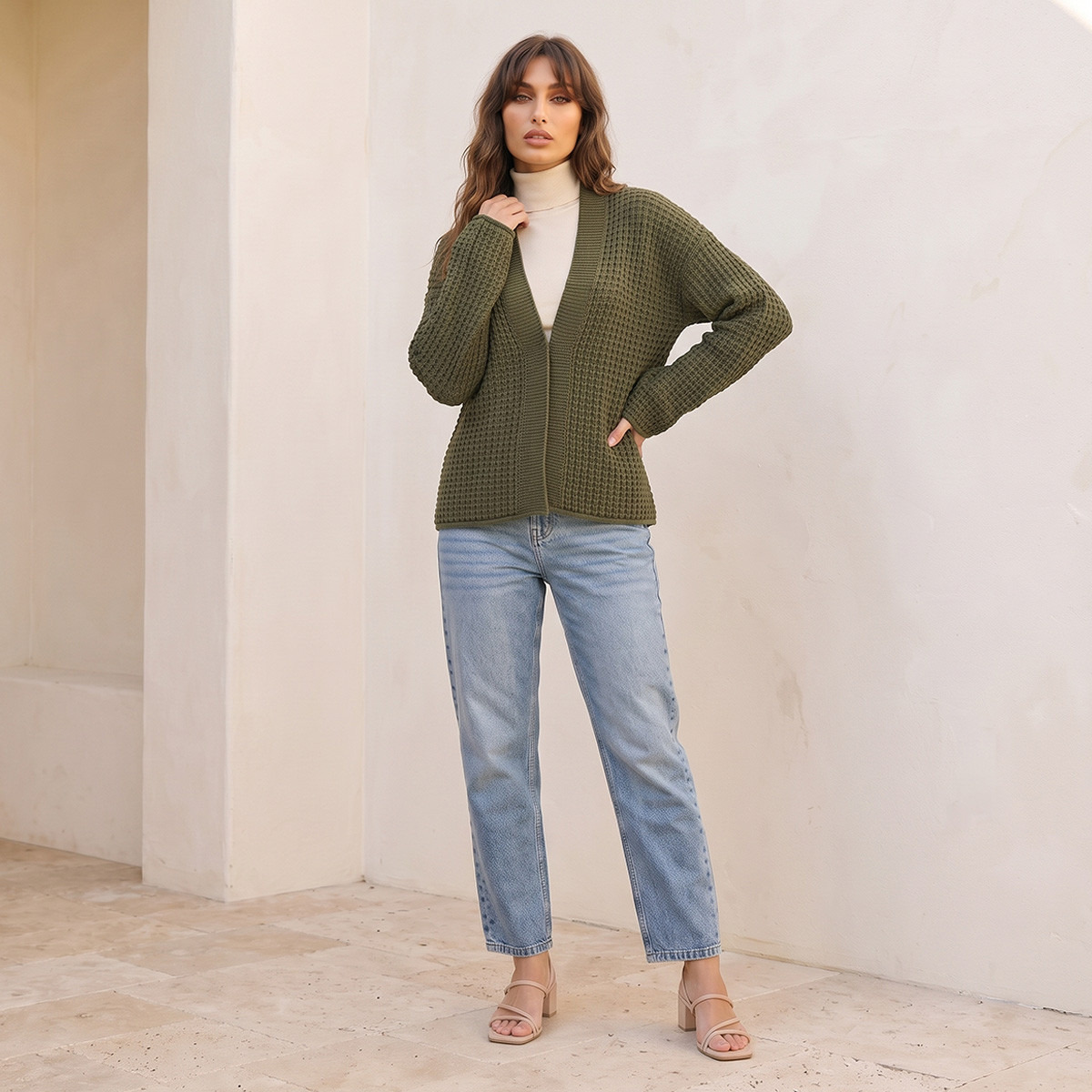 كارديجان بارز الملمس من سبلاش فاف-women-winterwear-cardigansandjumpers-cardigans-image-3