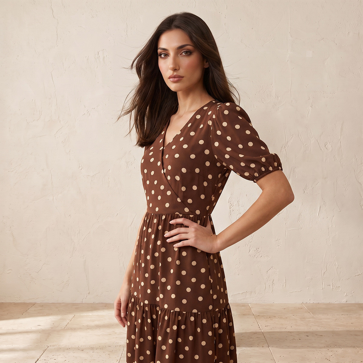 Splash Fav Tiered Midi Dress with Polka Dot Print-women-clothing-dresses-image-4