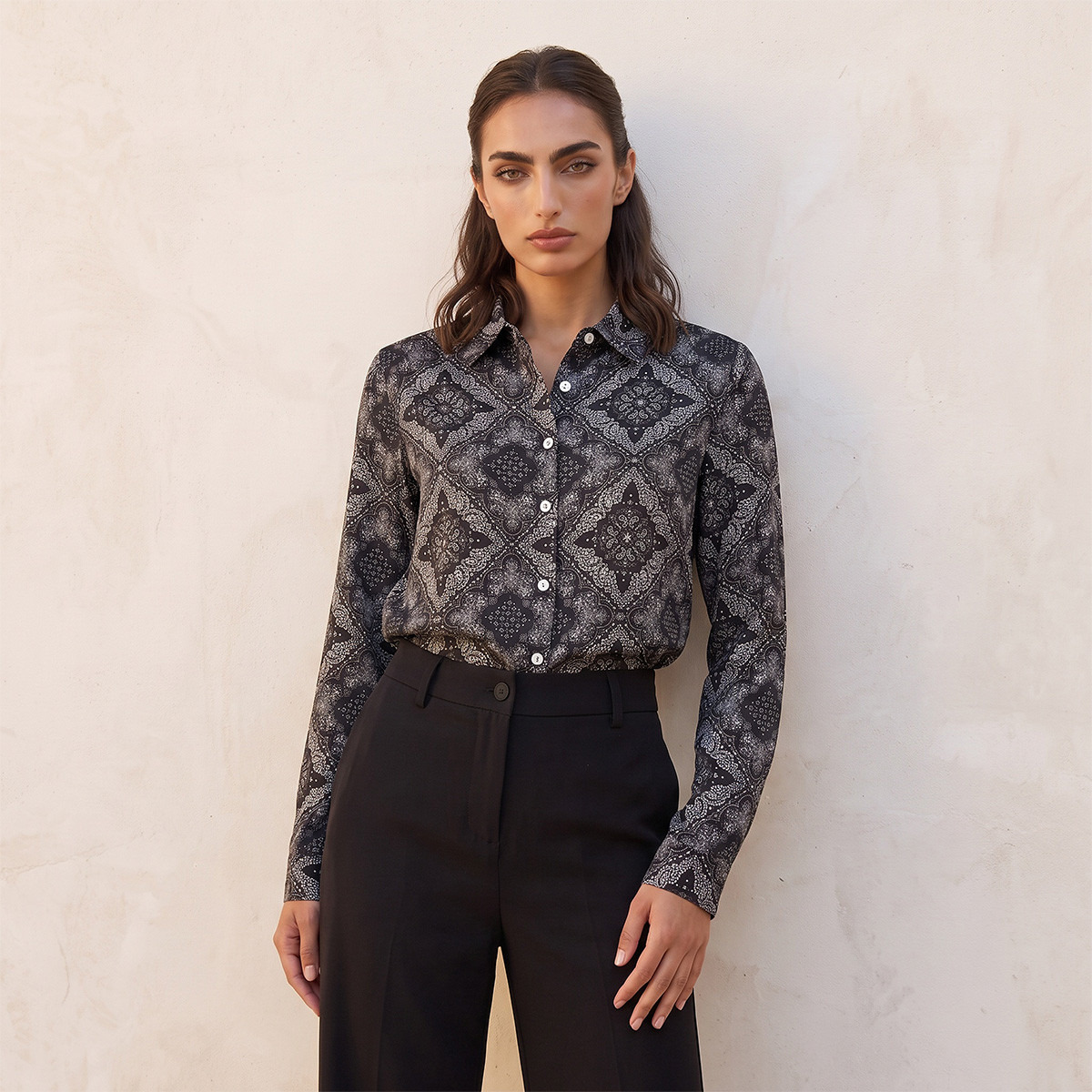 قميص بنقشة بيزلي وحواف غير متماثلة من سبلاش فاف-women-clothing-shirtsandblouses-shirts-image-5