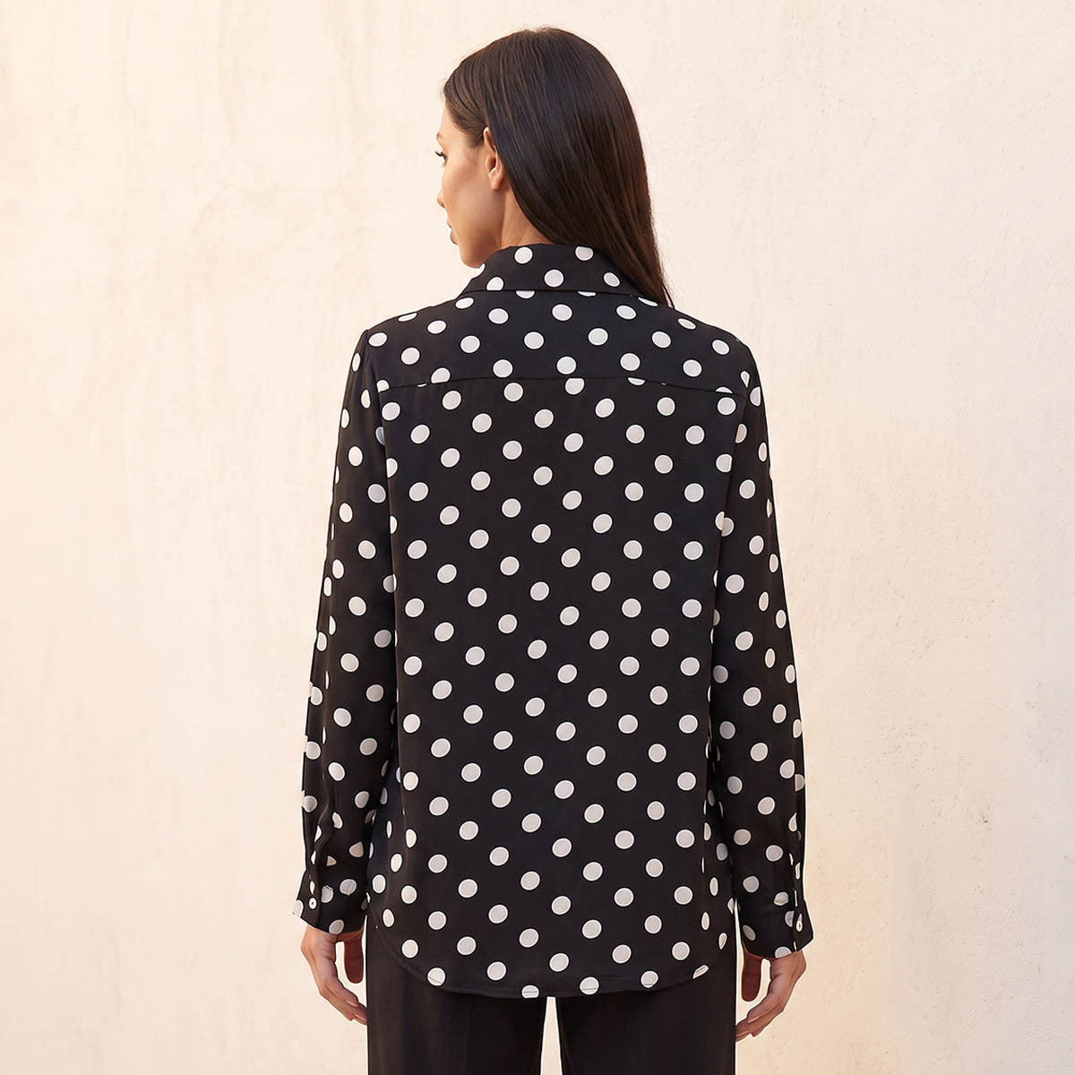 Splash Fav Polka Dot Print Shirt with High Low Hem-women-clothing-shirtsandblouses-shirts-image-4