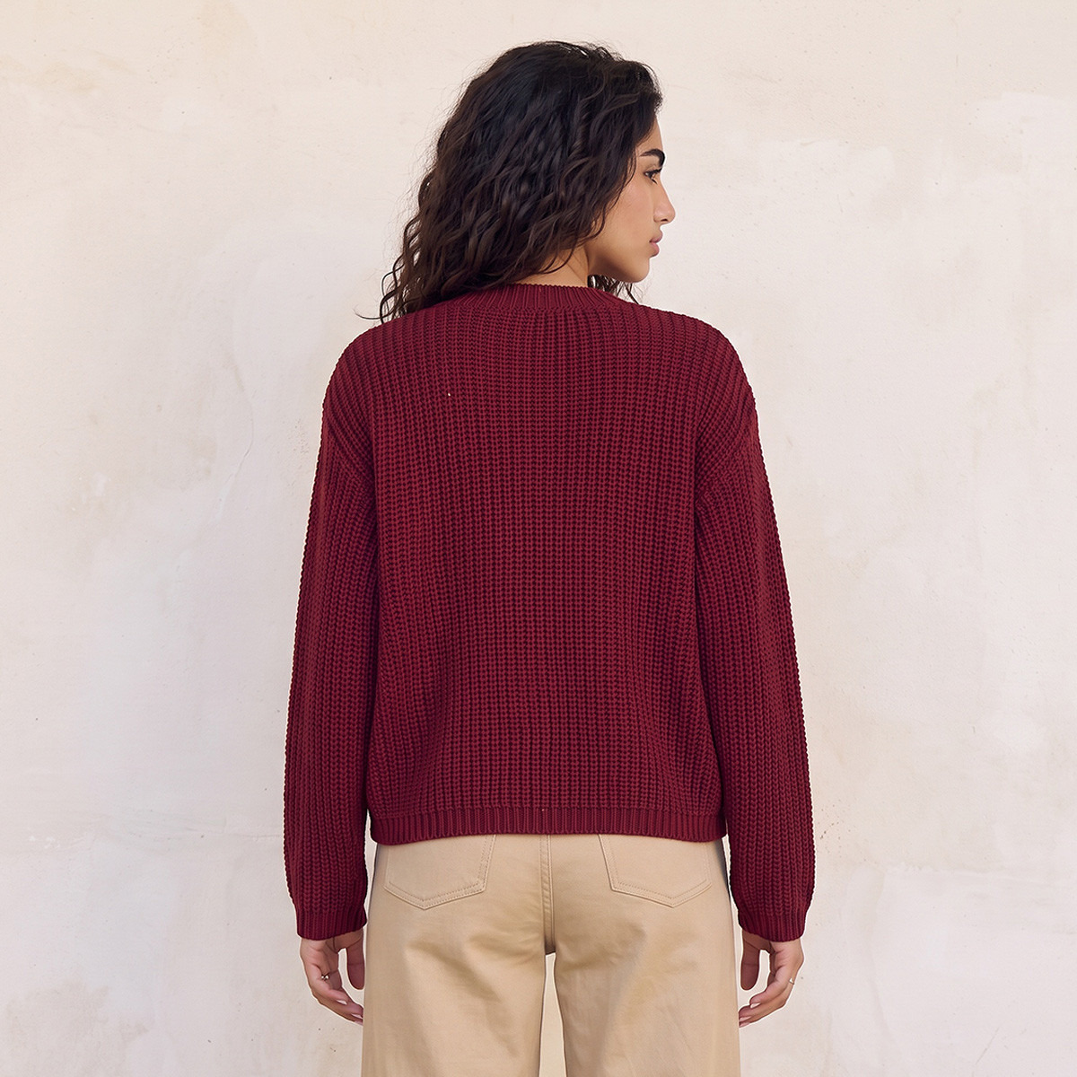 كارديجان بارز الملمس برقبة ضيقة من سبلاش فاف-women-winterwear-cardigansandjumpers-cardigans-image-16