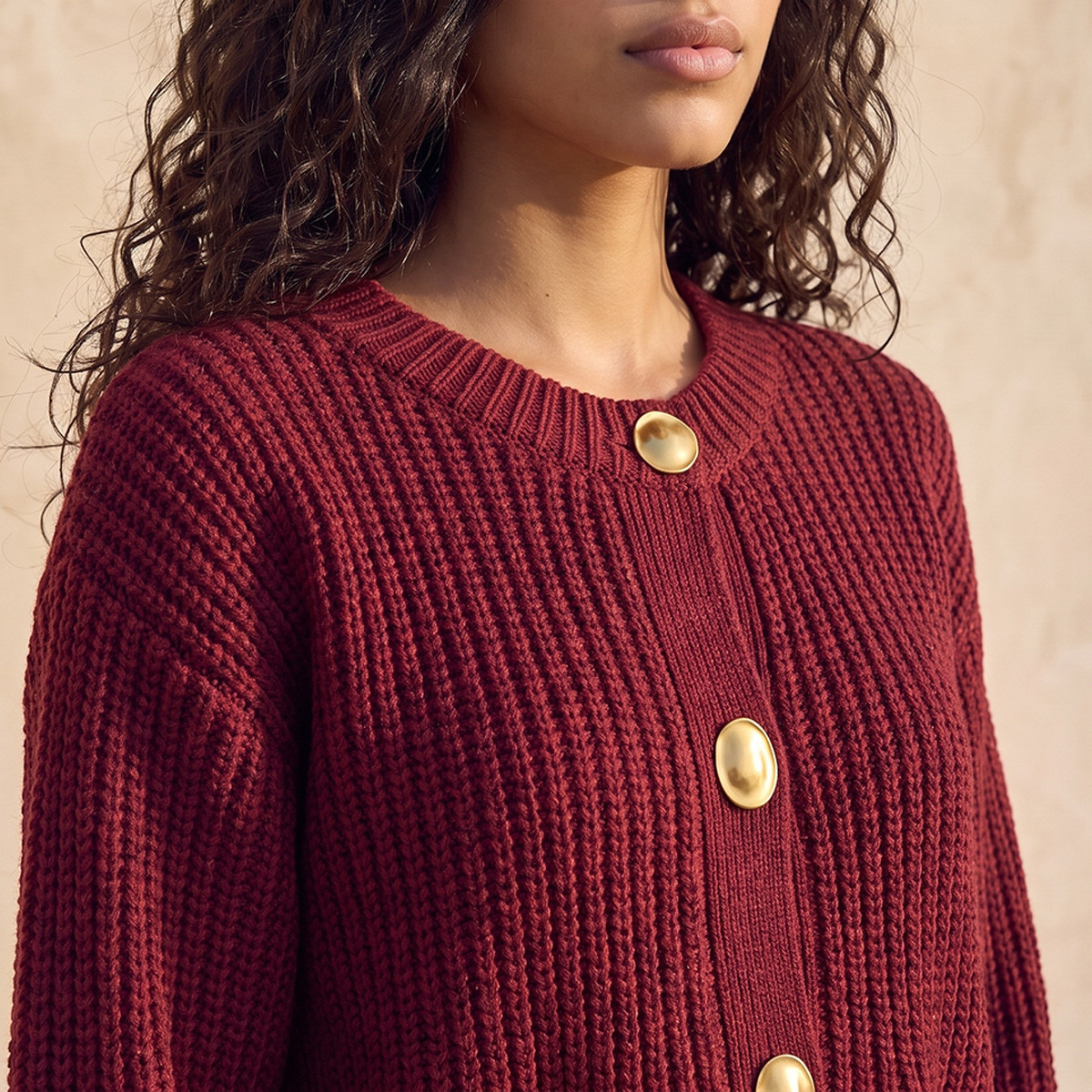 كارديجان بارز الملمس برقبة ضيقة من سبلاش فاف-women-winterwear-cardigansandjumpers-cardigans-image-18