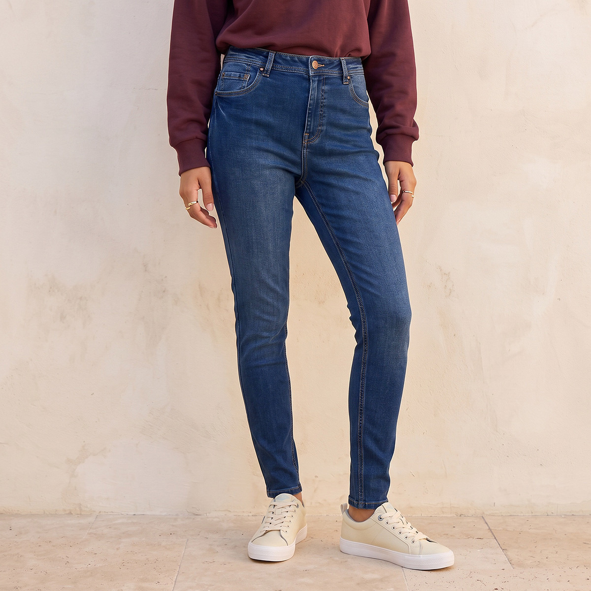بنطلون جينز بقصة سكيني وخصر عالي وجيوب من سبلاش فيف-women-clothing-bottoms-jeans-image-2