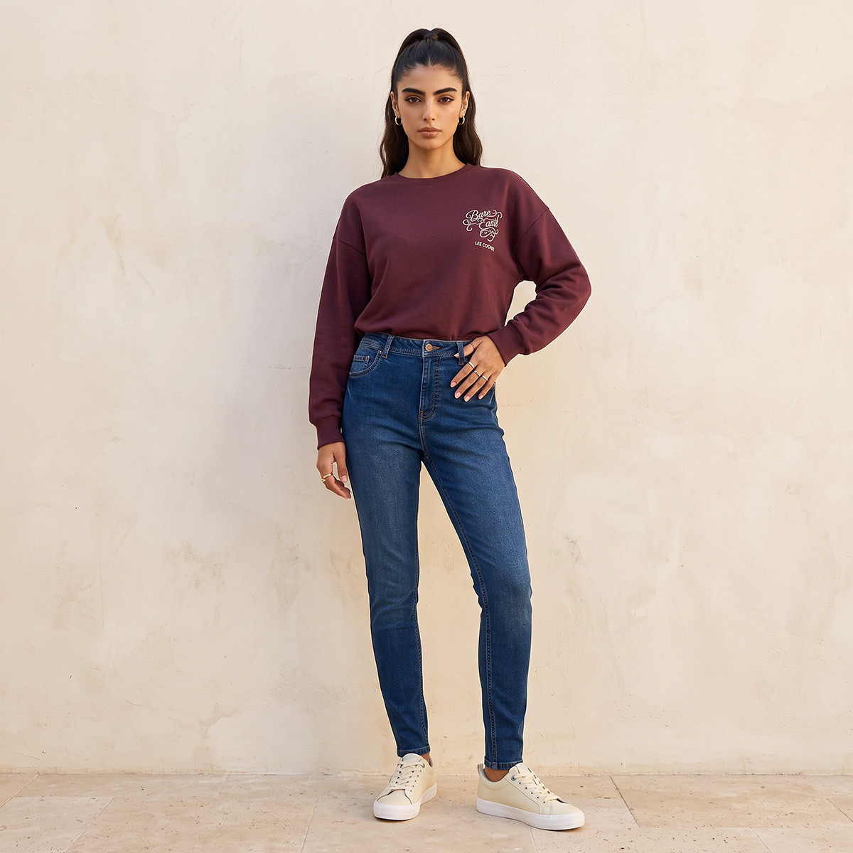 بنطلون جينز بقصة سكيني وخصر عالي وجيوب من سبلاش فيف-women-clothing-bottoms-jeans-image-3