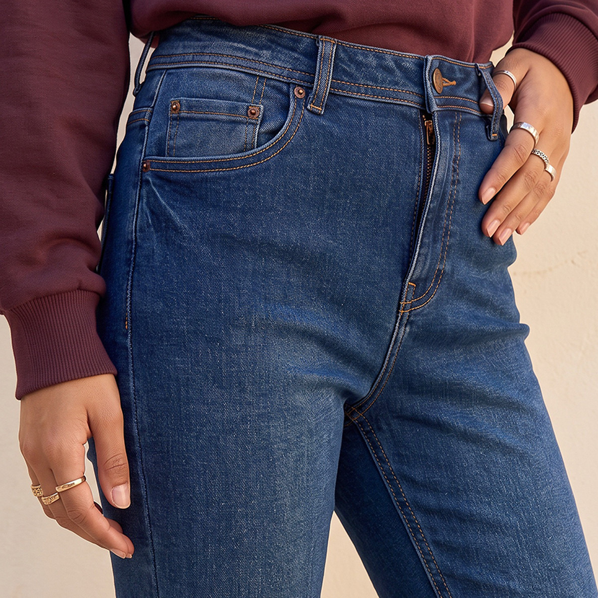 بنطلون جينز بقصة سكيني وخصر عالي وجيوب من سبلاش فيف-women-clothing-bottoms-jeans-image-5