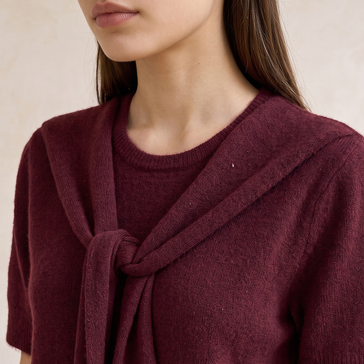 Splash Fav Tie Detail Textured Sweater-women-winterwear-cardigansandjumpers-jumpers-image-6