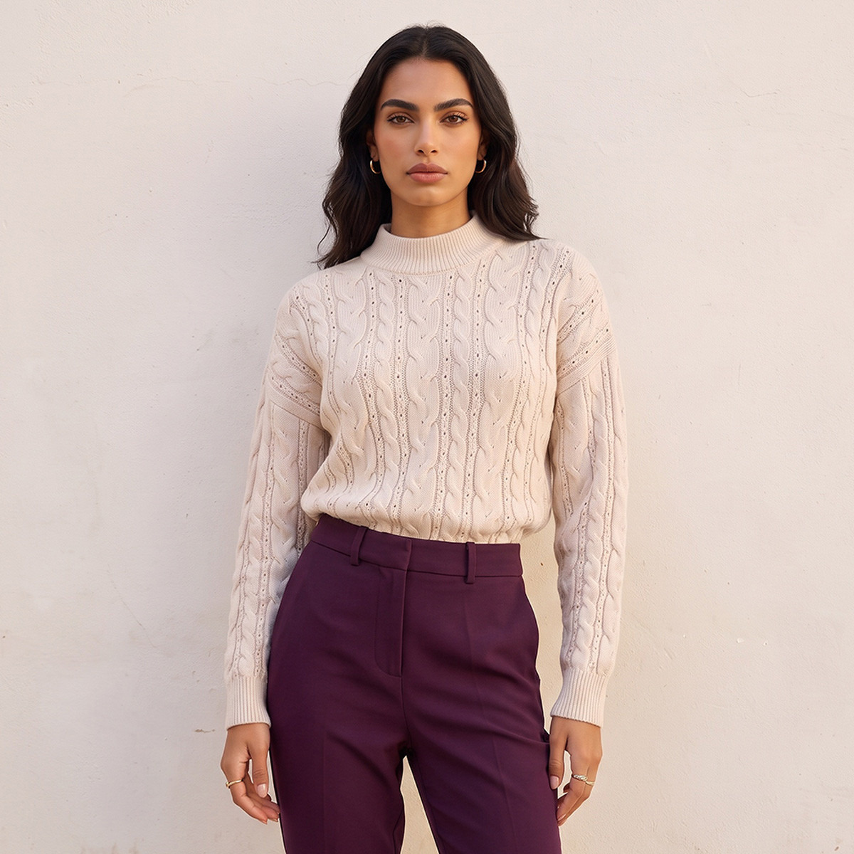 كنزة بياقة عالية ونقشات من فاف من سبلاش-women-winterwear-cardigansandjumpers-jumpers-image-5