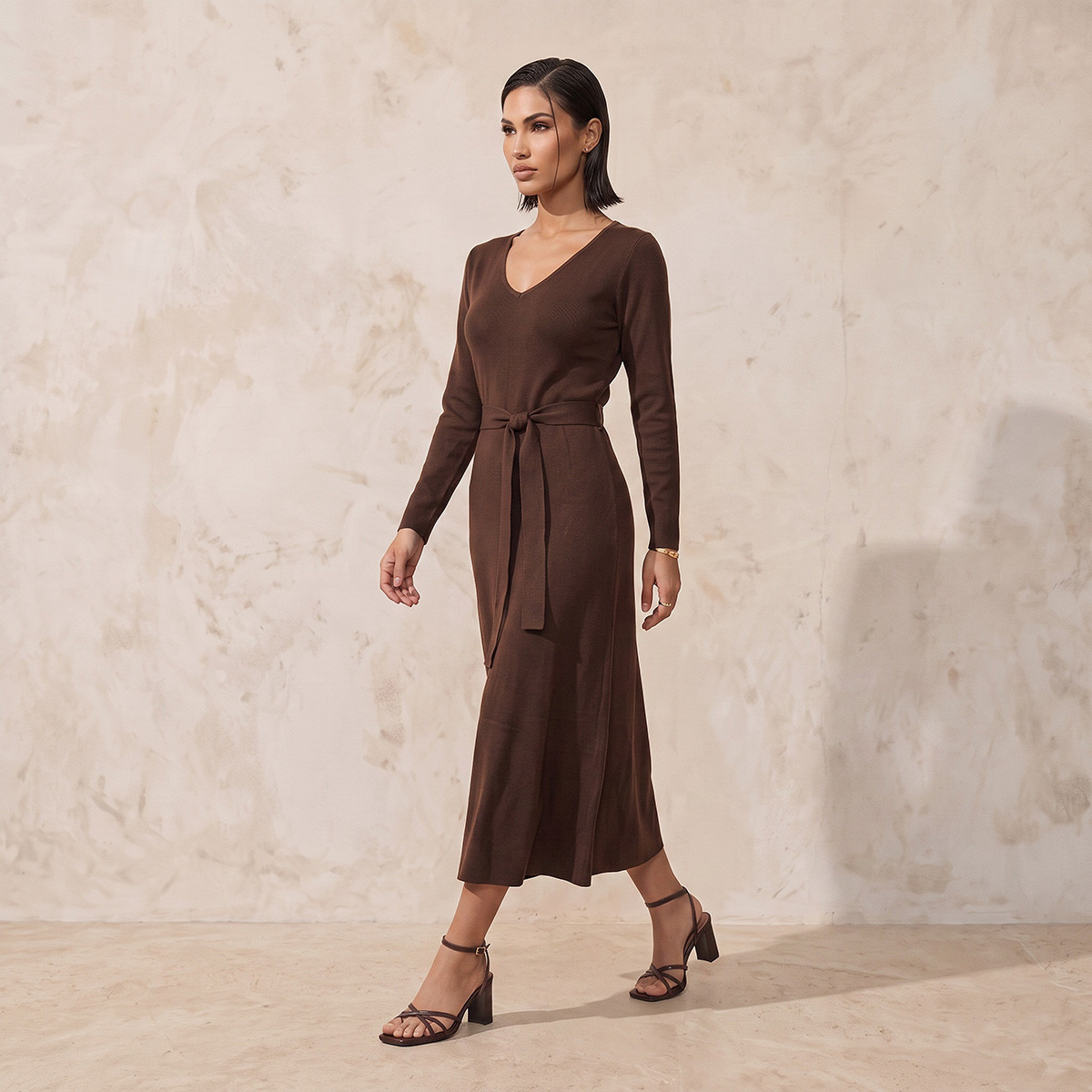 Splash Fav A-line Midi Dress with Tie-Up Belt-women-clothing-dresses-image-2