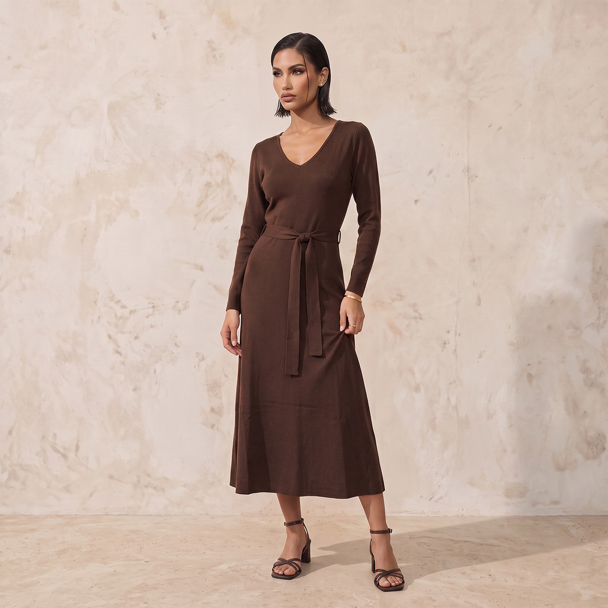 Splash Fav A-line Midi Dress with Tie-Up Belt-women-clothing-dresses-image-3