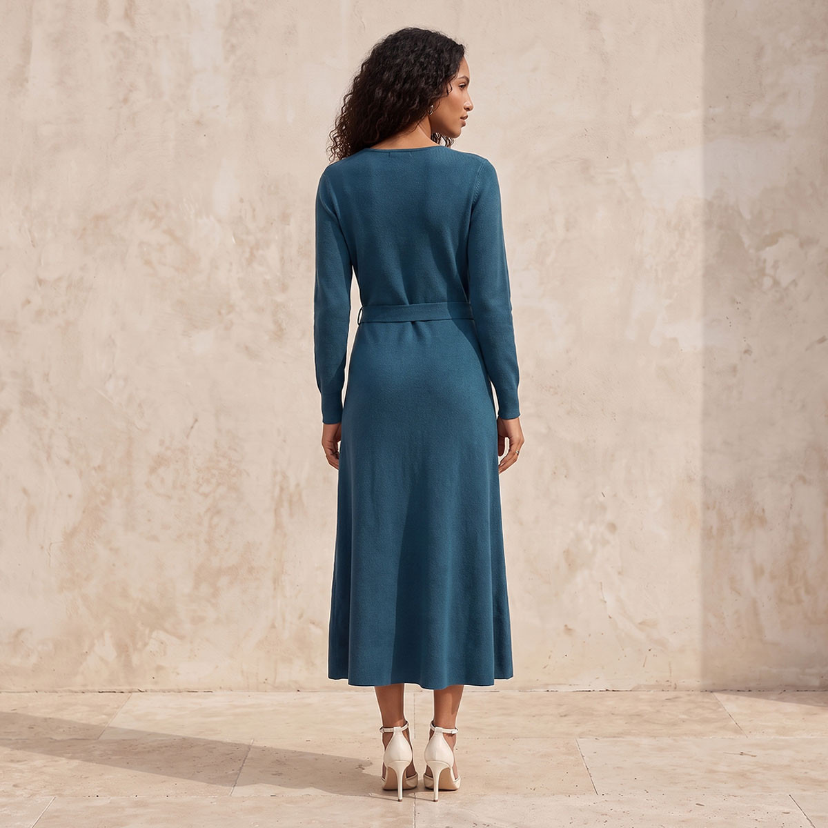 Splash Fav A-line Midi Dress with Tie-Up Belt-women-clothing-dresses-image-2