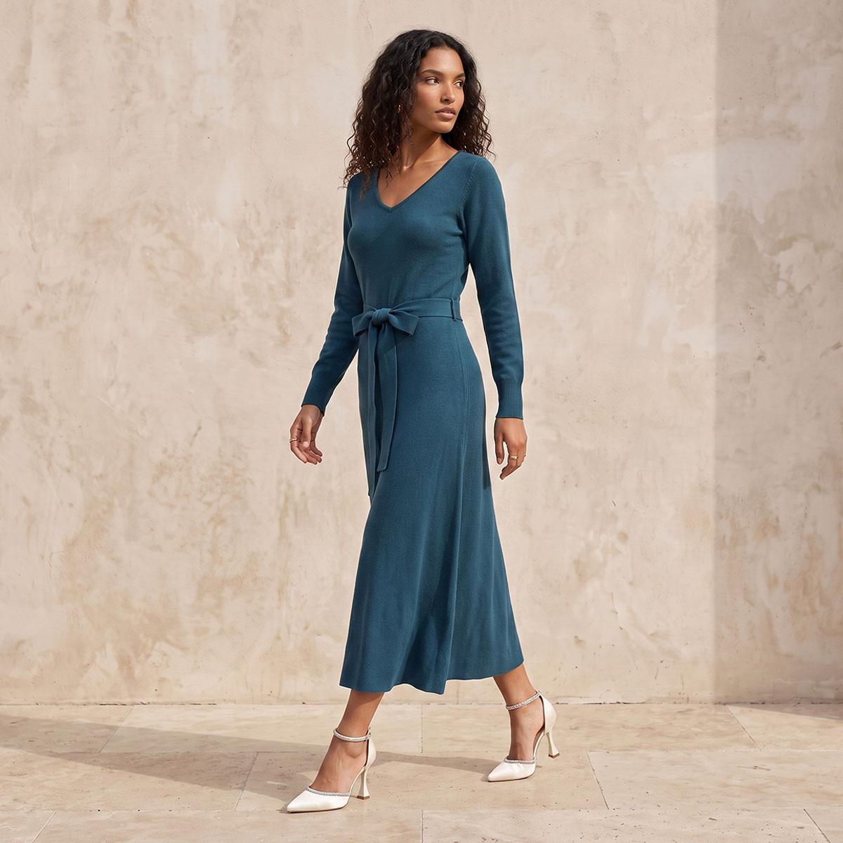 Splash Fav A-line Midi Dress with Tie-Up Belt-women-clothing-dresses-image-3