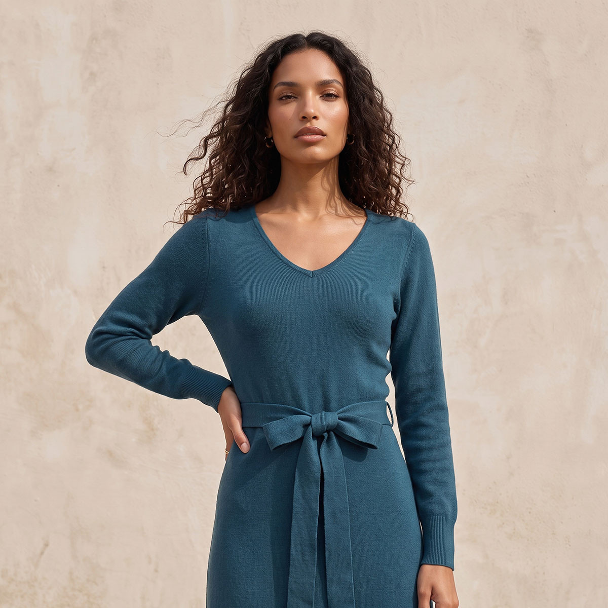Splash Fav A-line Midi Dress with Tie-Up Belt-women-clothing-dresses-image-5