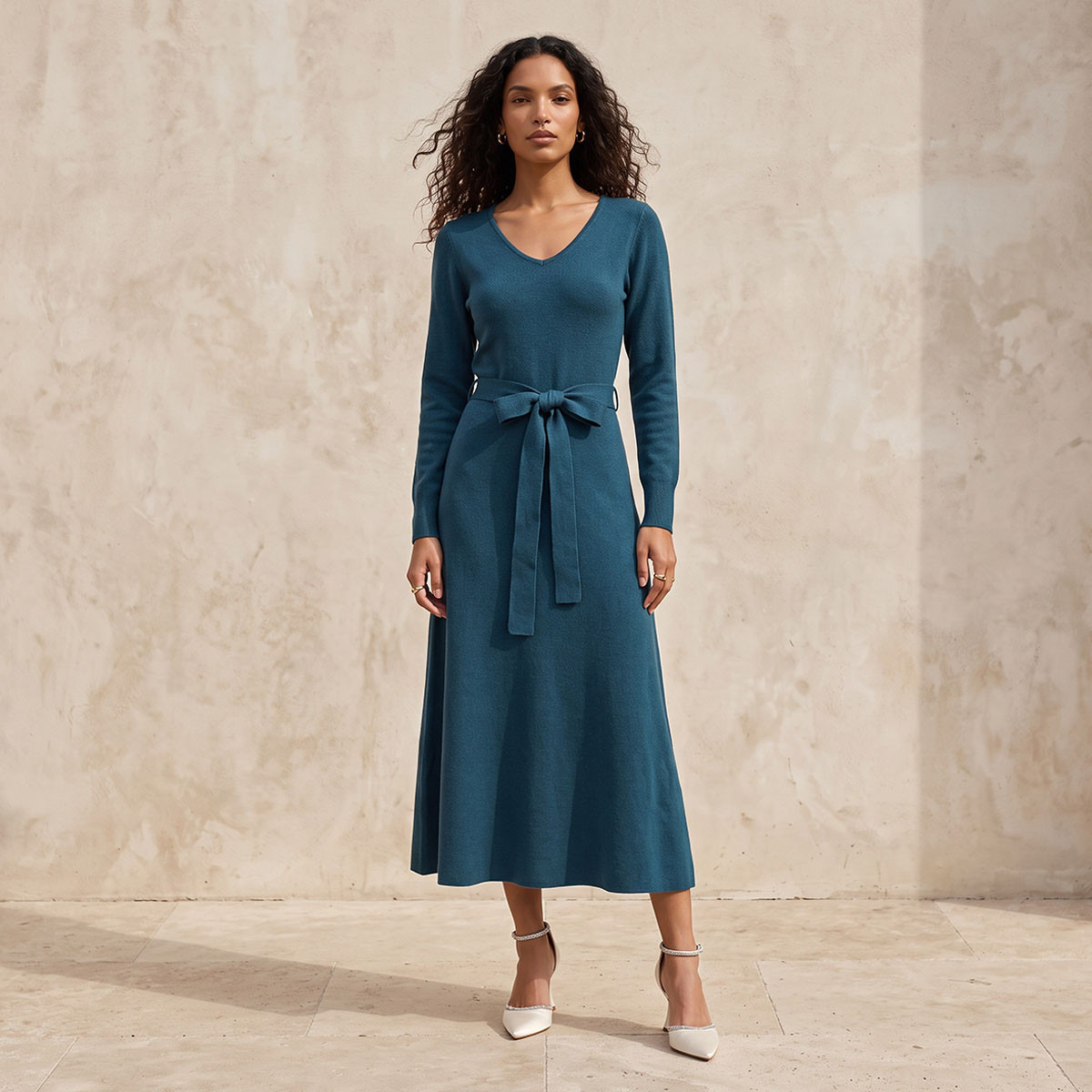 Splash Fav A-line Midi Dress with Tie-Up Belt-women-clothing-dresses-image-6