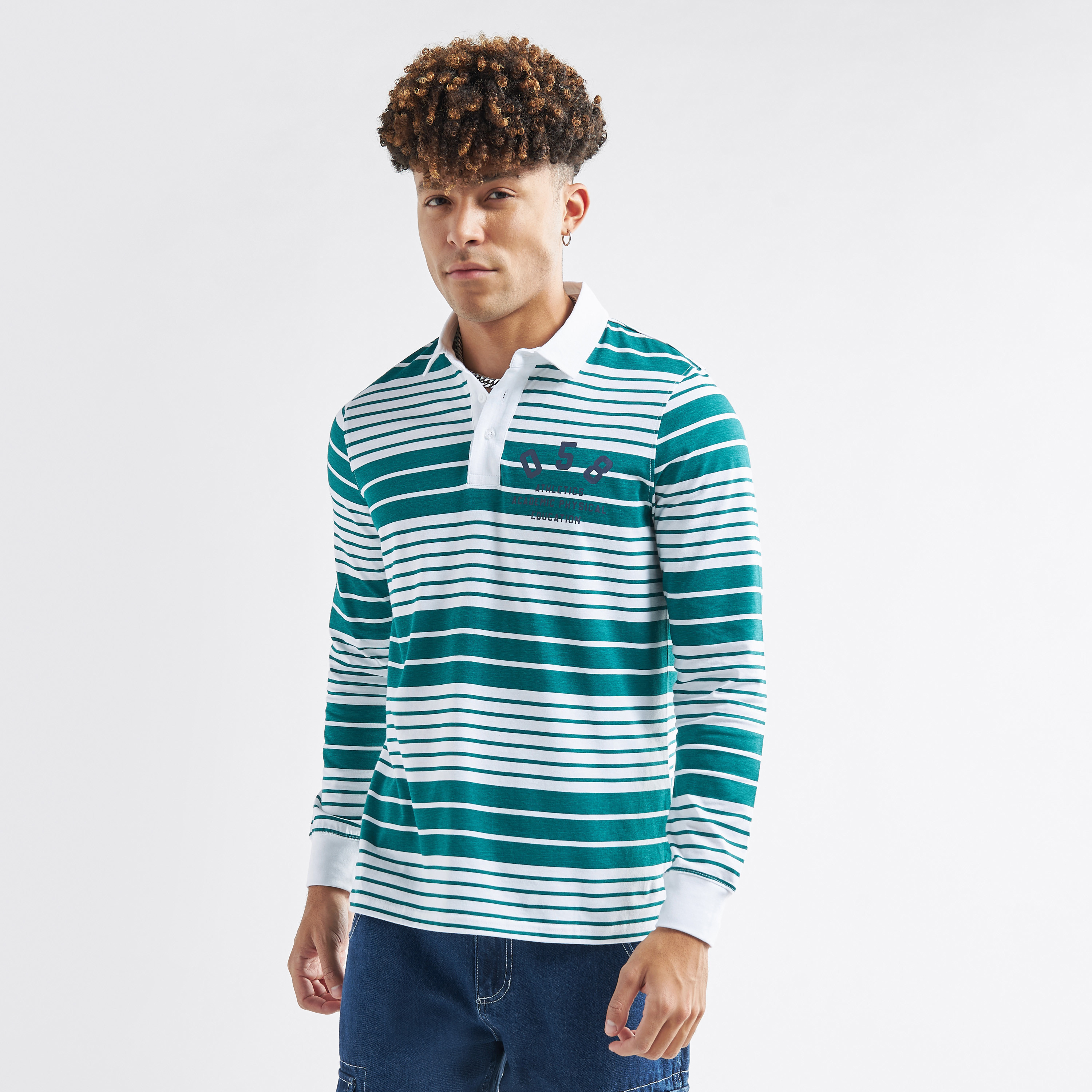 Oversized on sale striped polo