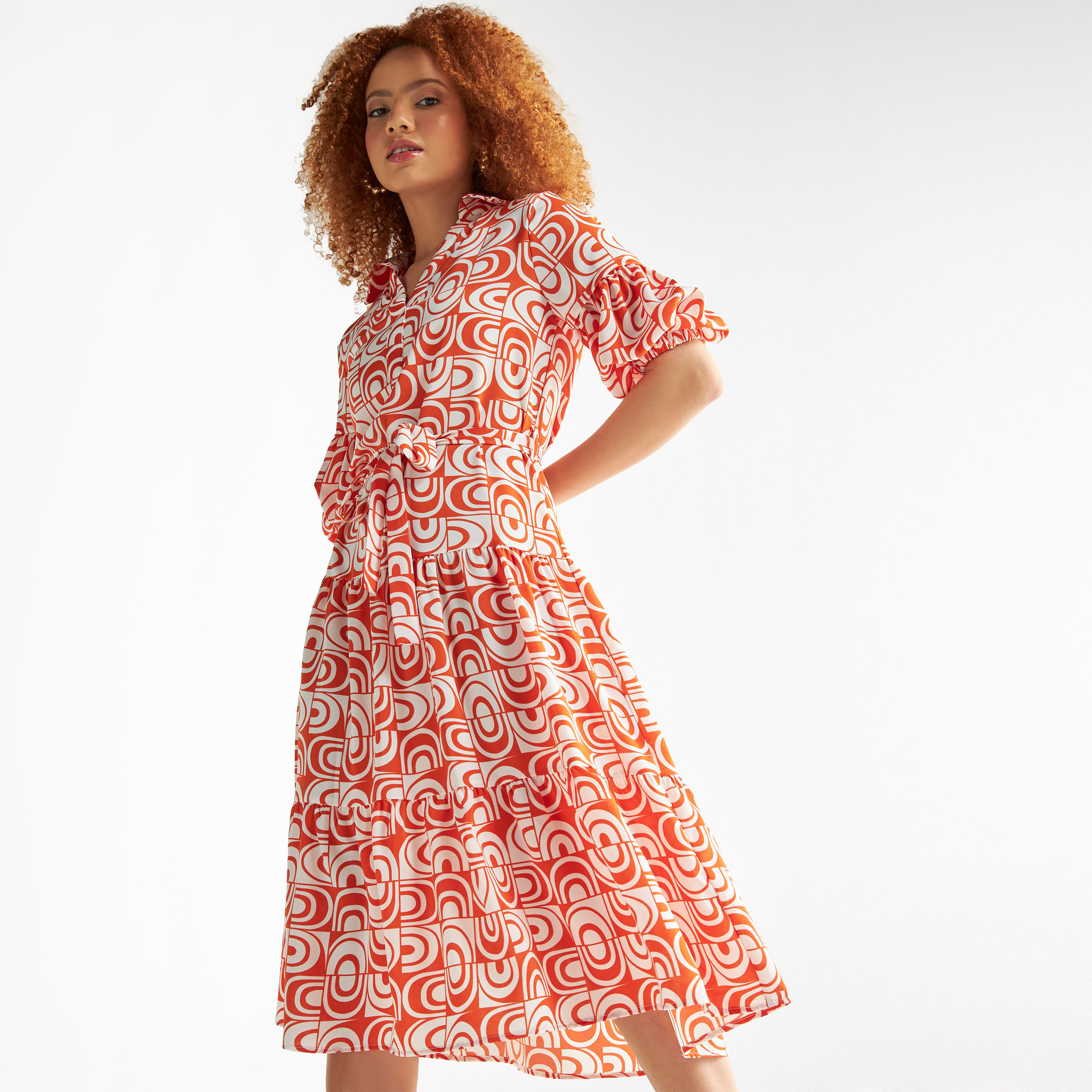 Balloon sleeve store shirt dress