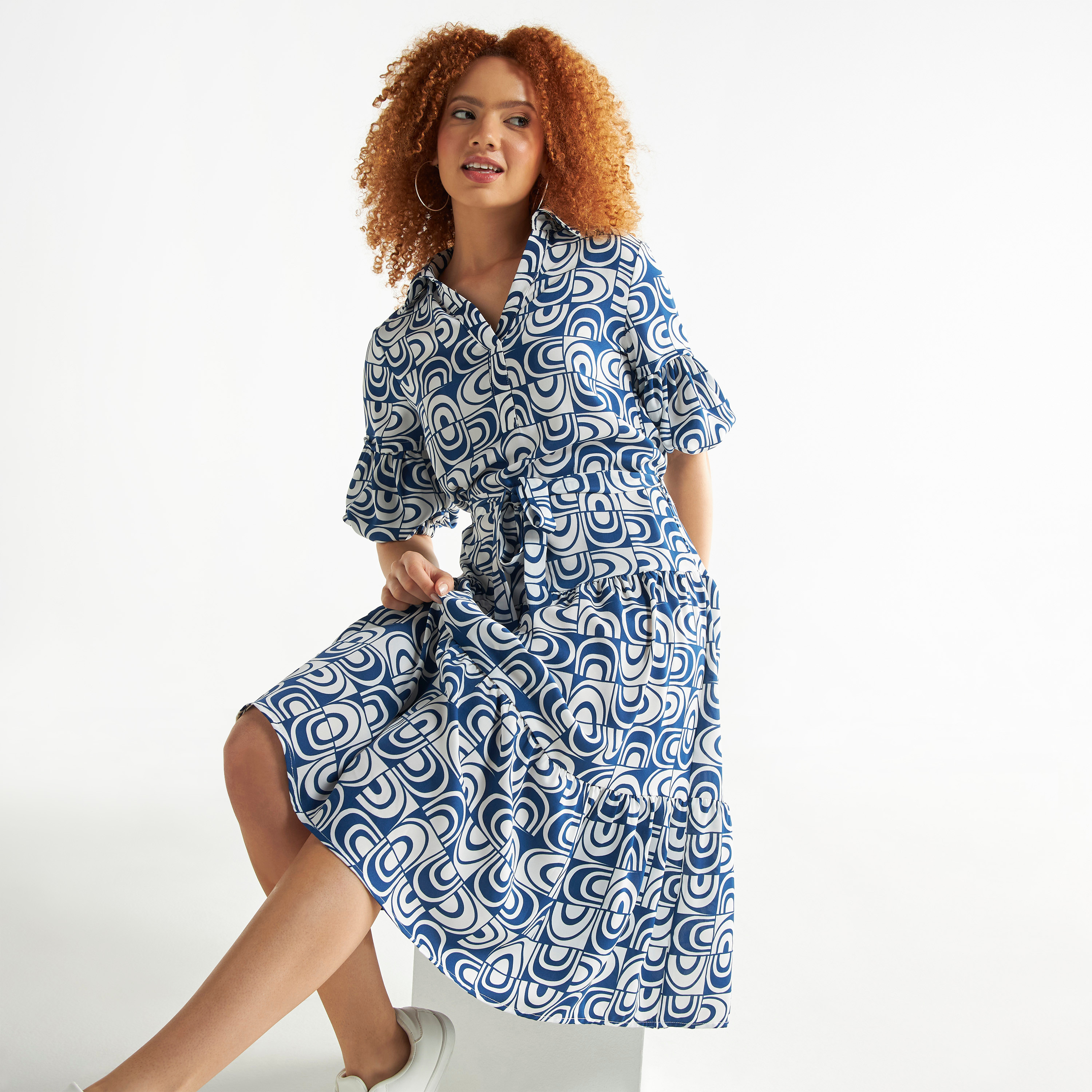 Balloon sleeve best sale shirt dress