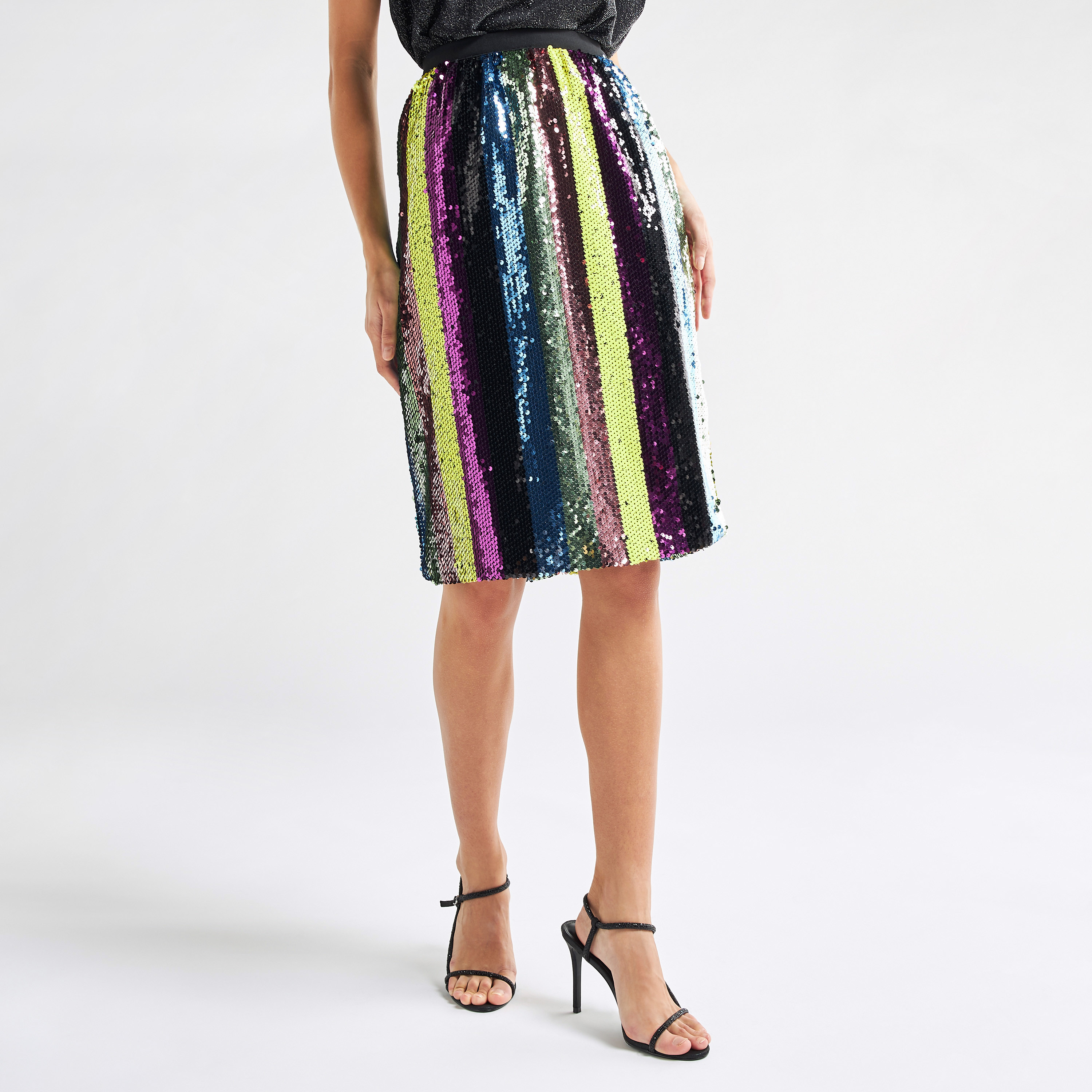 Sequin embellished shop midi skirt