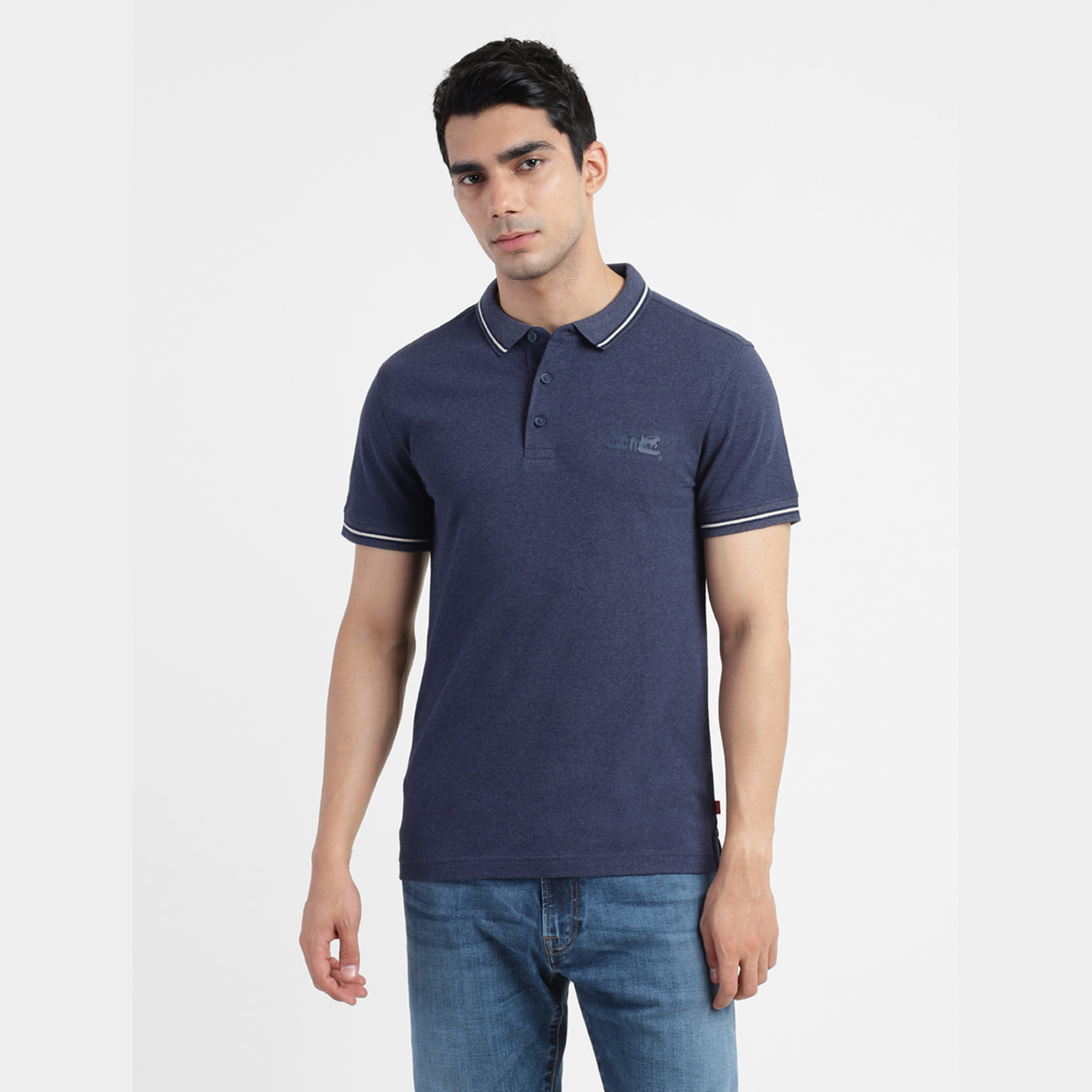 Levi's Men Blue Plain Short Sleeves Polo T-Shirt-men-clothing-tshirtsandpolos-polos-image-1