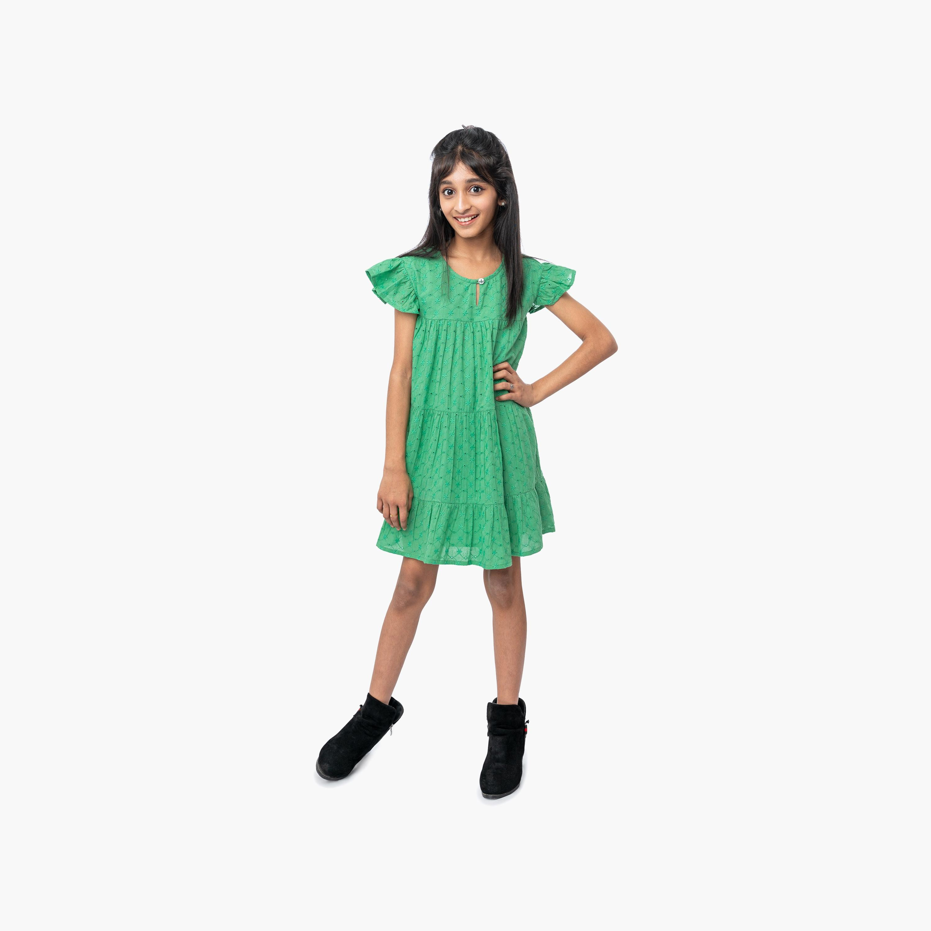 Babyqlo Embroidered Knee Length Dress-girls-clothing-dressesandjumpsuits-image-1