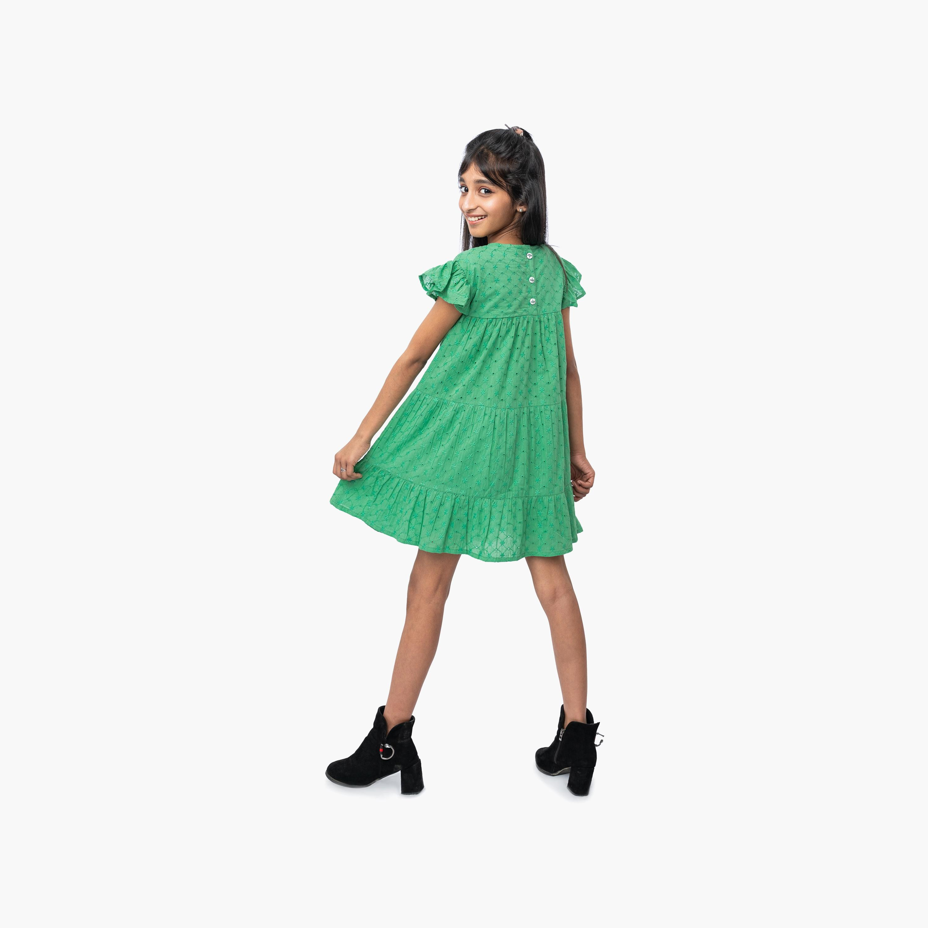 Babyqlo Embroidered Knee Length Dress-girls-clothing-dressesandjumpsuits-image-2