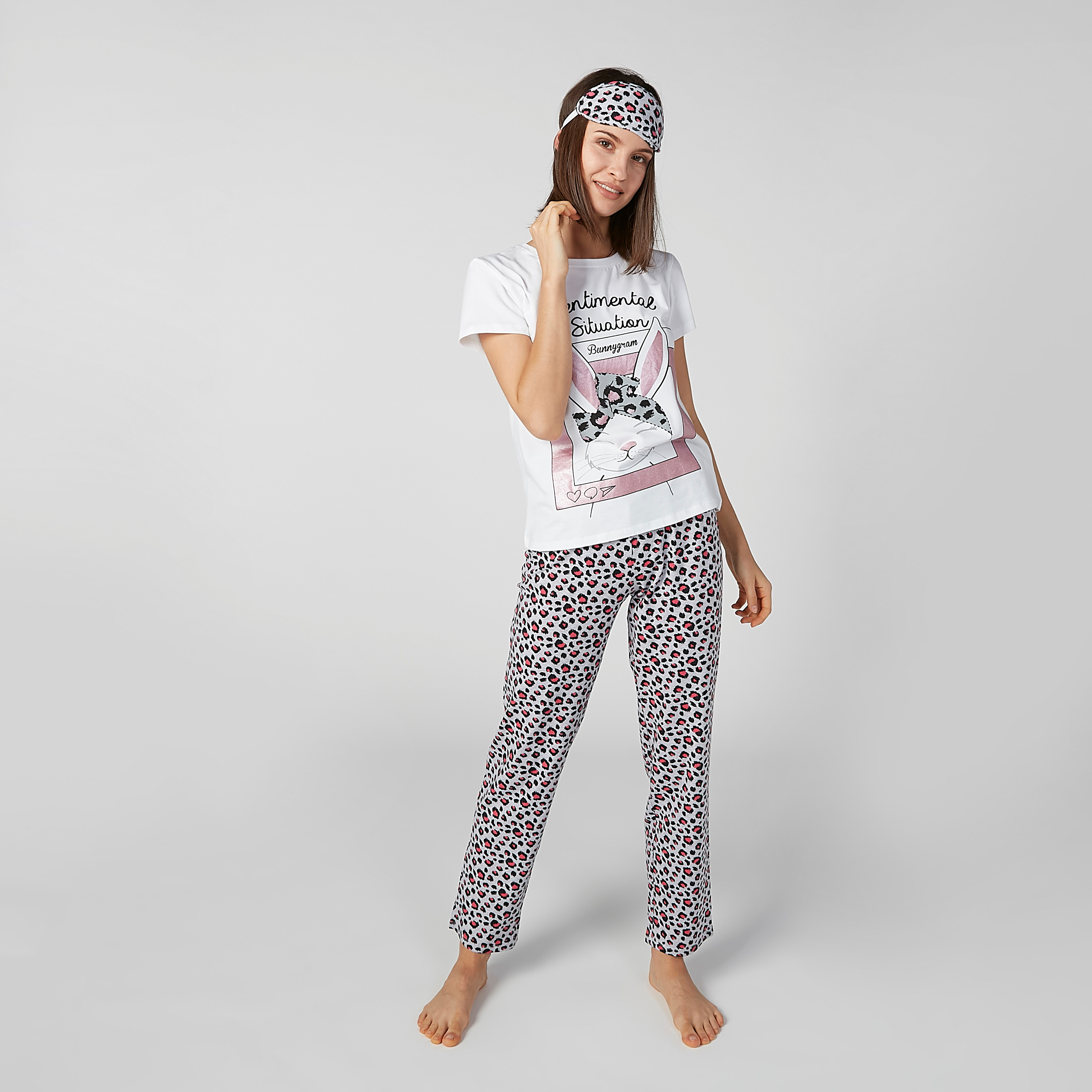 Buy Printed 3 Piece Nightwear Set Splash UAE