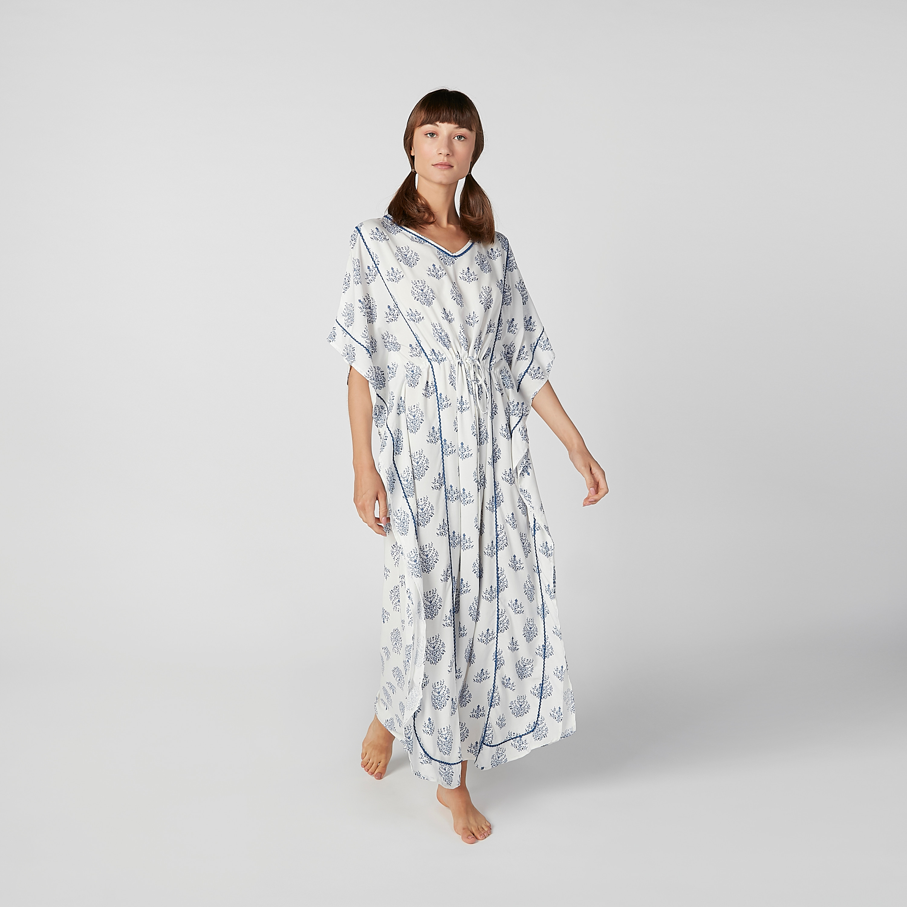 فستان سهرة بأكمام متصلة وأربطة وطبعات-women-clothing-nightwear-nighties-image-2