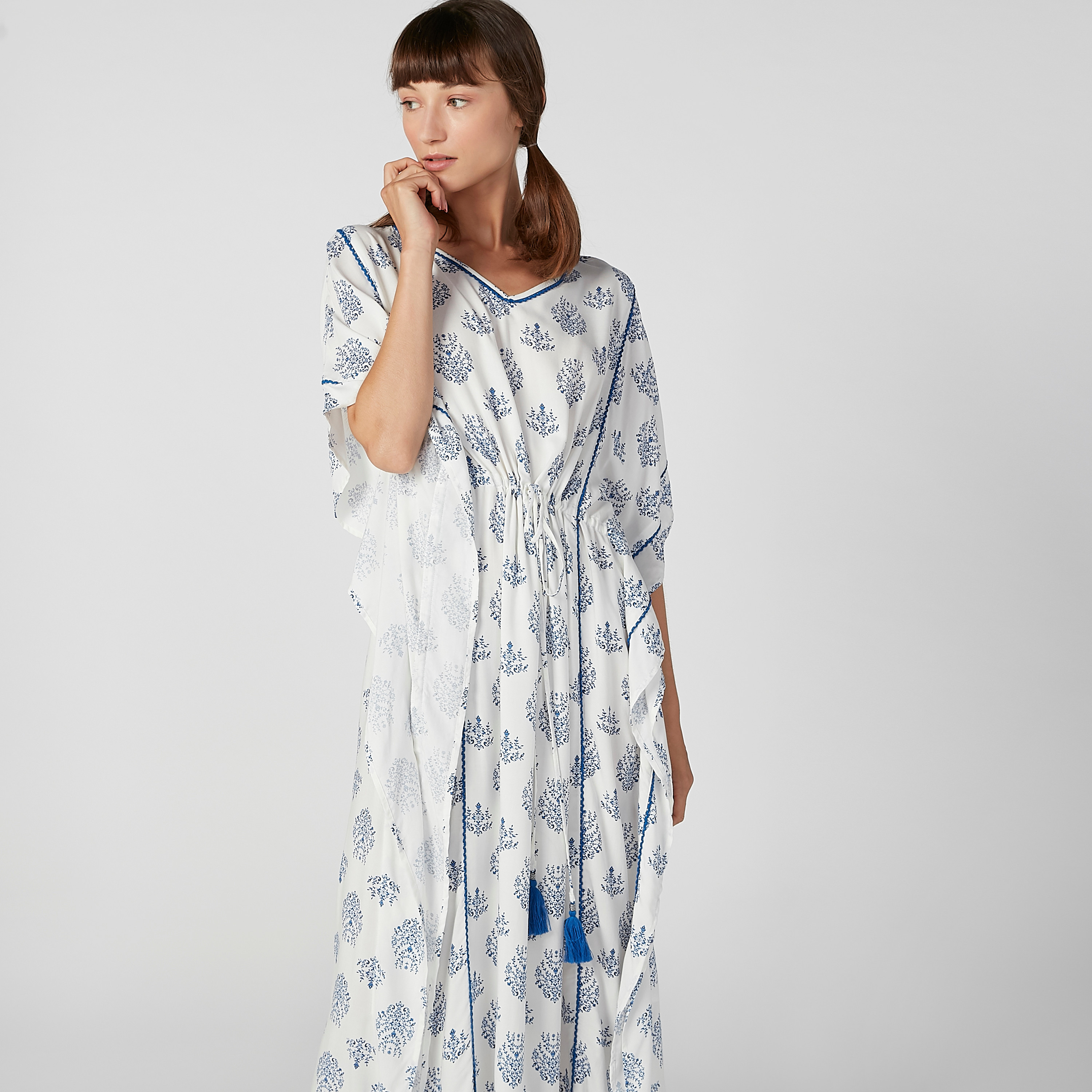 فستان سهرة بأكمام متصلة وأربطة وطبعات-women-clothing-nightwear-nighties-image-4