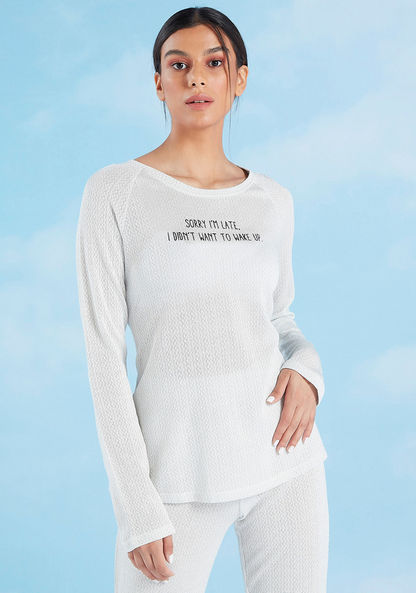 Sustainable Printed Raglan Sleeves T-shirt and Pyjama Set