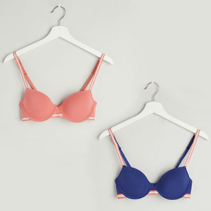 Set of 2 - Assorted Padded T-shirt Bra with Hook and Eye Closure