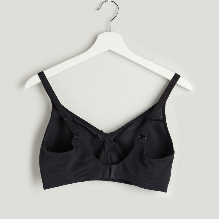Plain Bra with Lace Detail and Spaghetti Strap