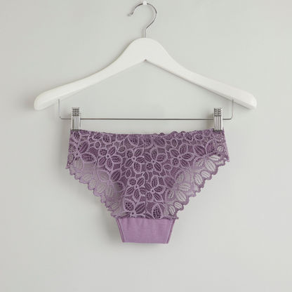 Lace Hipster Briefs with Elasticised Waistband