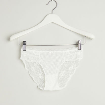 Lace Padded Plunge Bra with Briefs