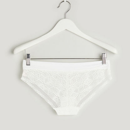 Lace Padded Plunge Bra with Briefs