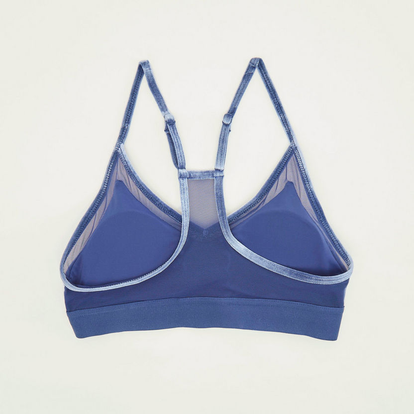 Solid Sports Bra with Racerback-Bras-image-3