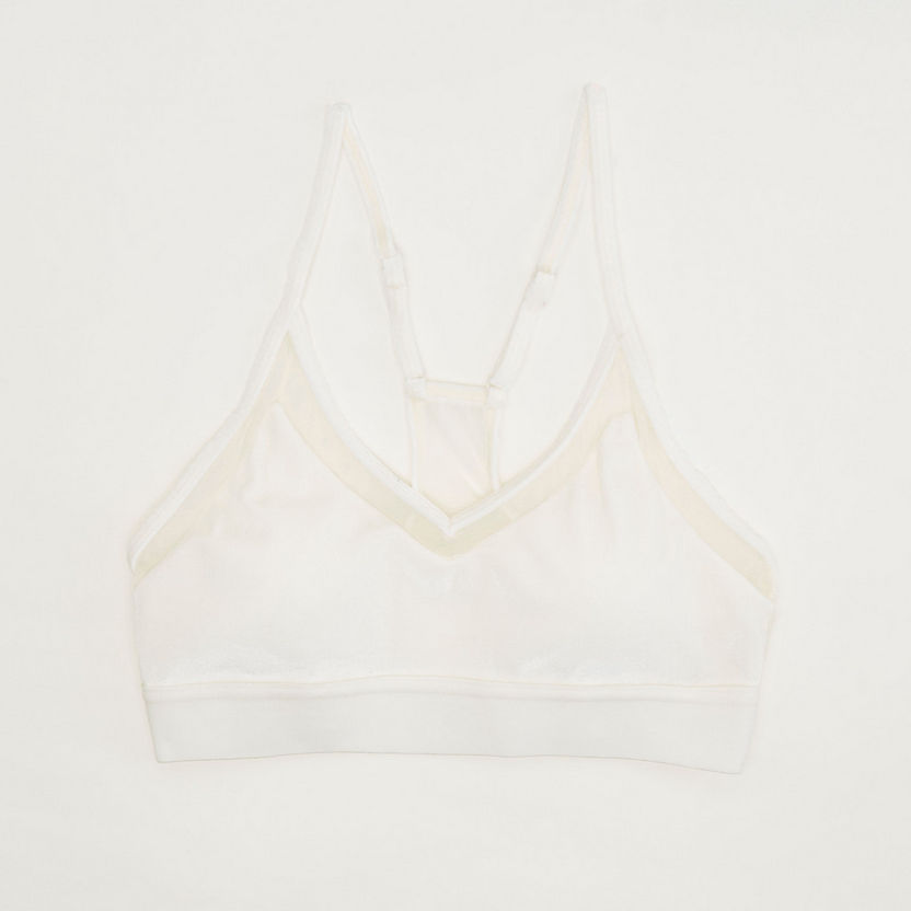 Solid Sports Bra with Racerback-Bras-image-0