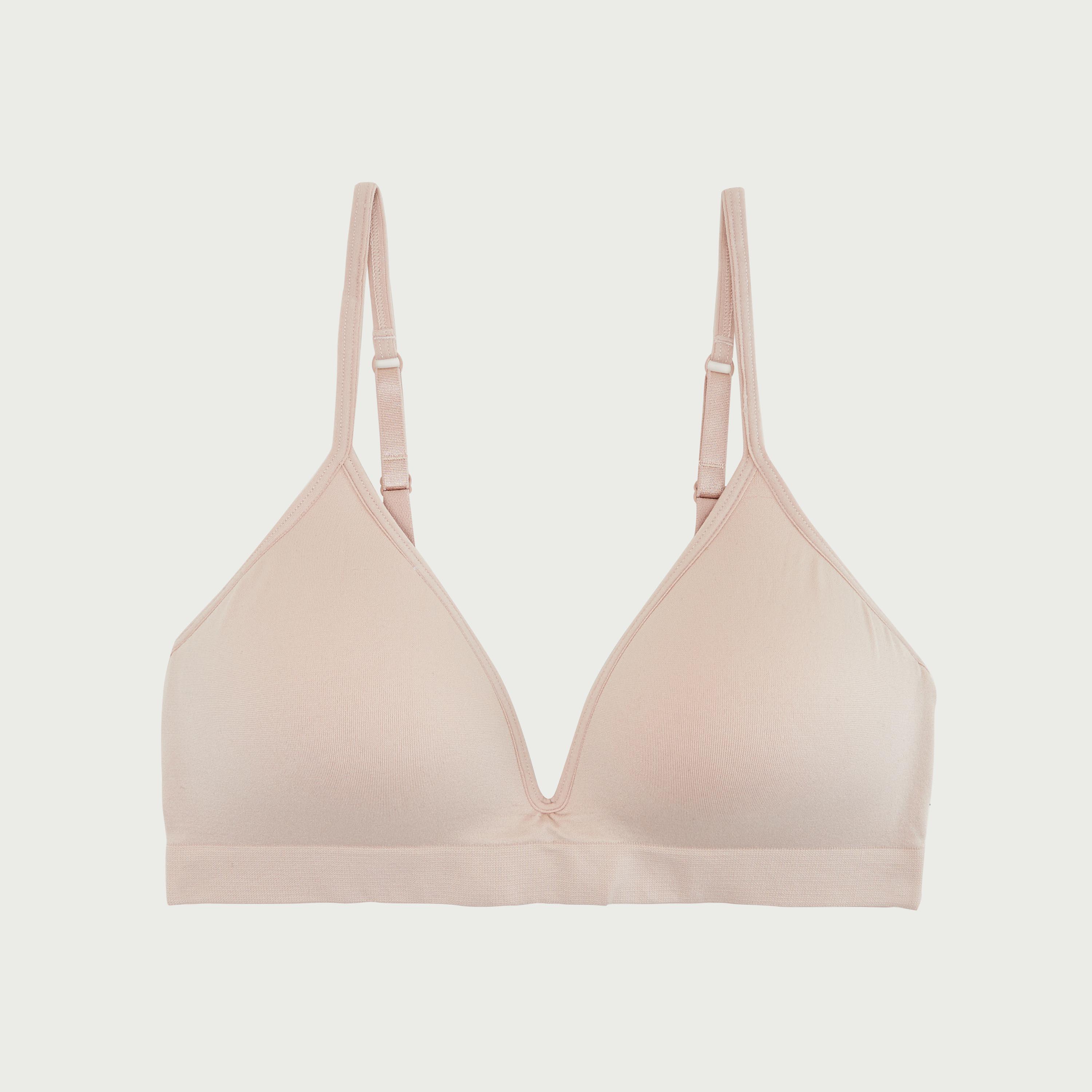 Solid Seamless Padded Bra with Adjustable Straps-women-clothing-lingerie-bras-image-1