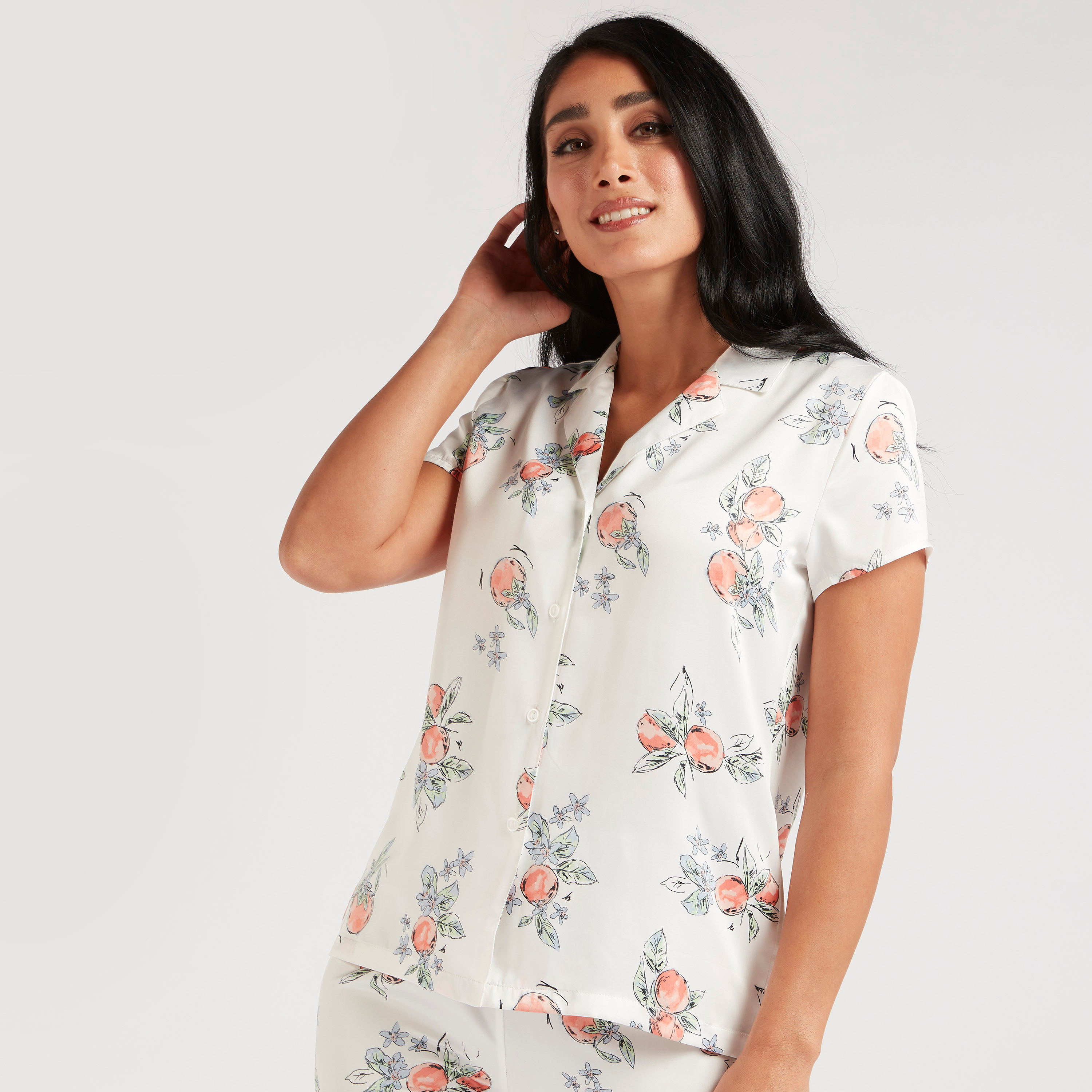 طقم بنطلون بيجاما وقميص بأكمام قصيرة وطبعات-women-clothing-nightwear-pyjamas-longsets-image-2