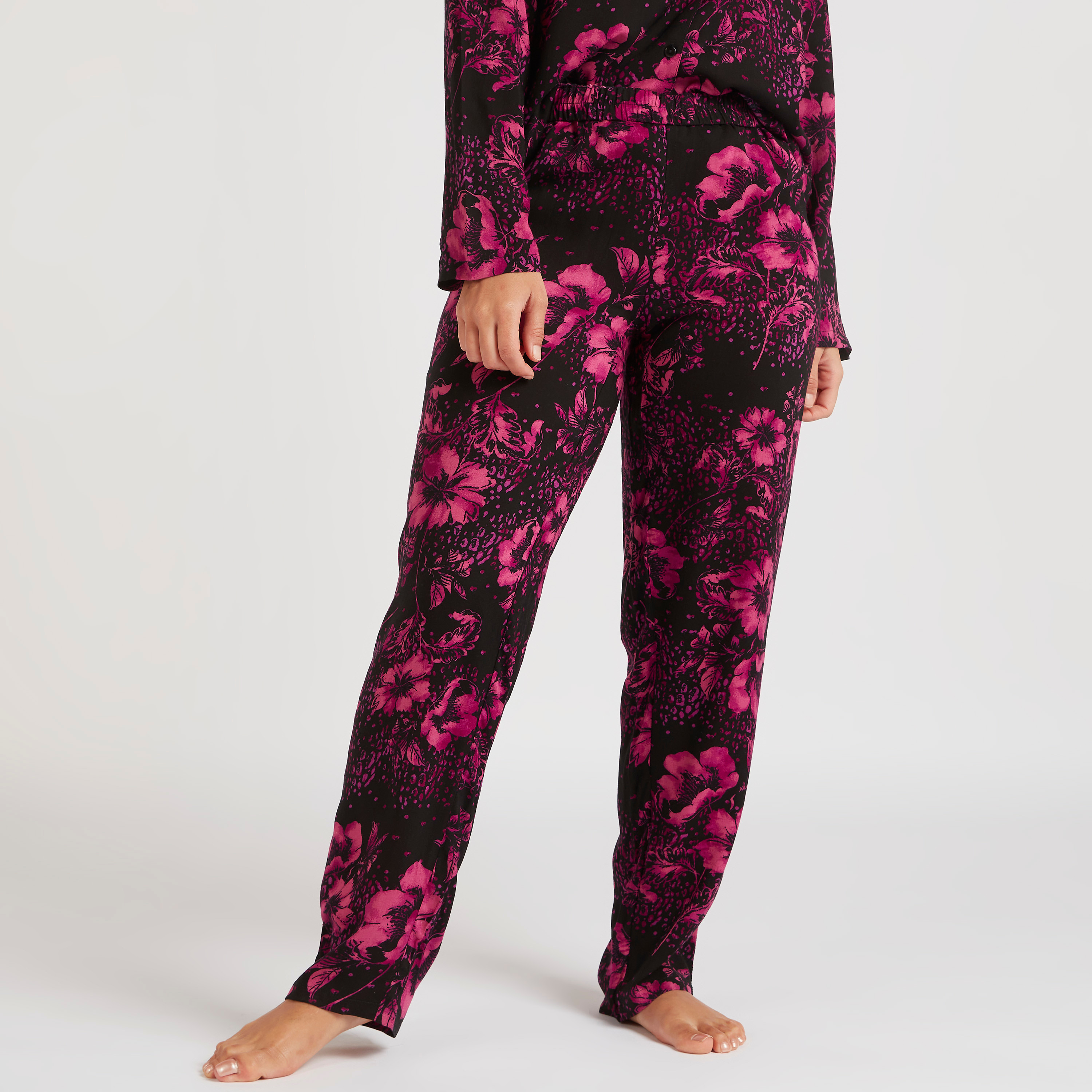 طقم بنطلون بيجاما وقميص بطبعات أزهار-women-clothing-nightwear-pyjamas-longsets-image-6