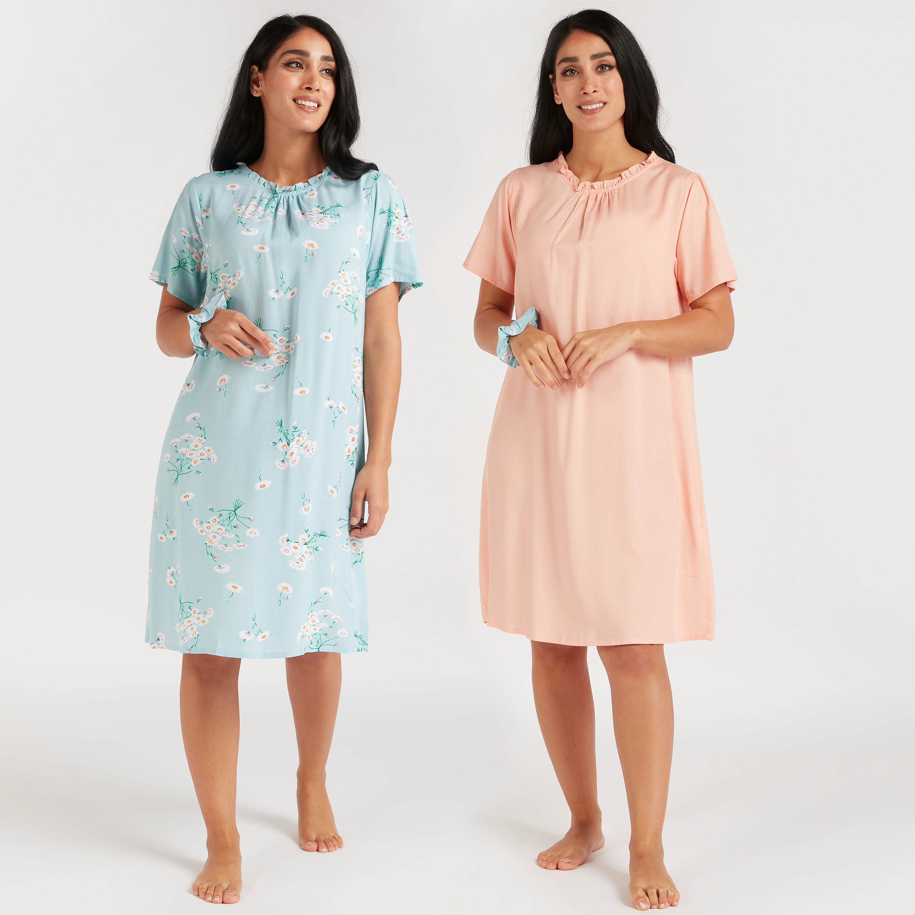 Set of 2 - Assorted Sleepshirt with Ruffle Detail-women-clothing-nightwear-nighties-image-1