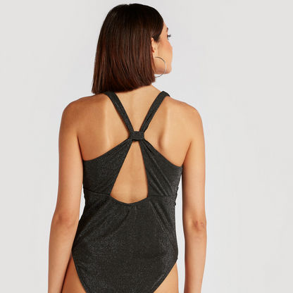 Solid Swimsuit with Racerback