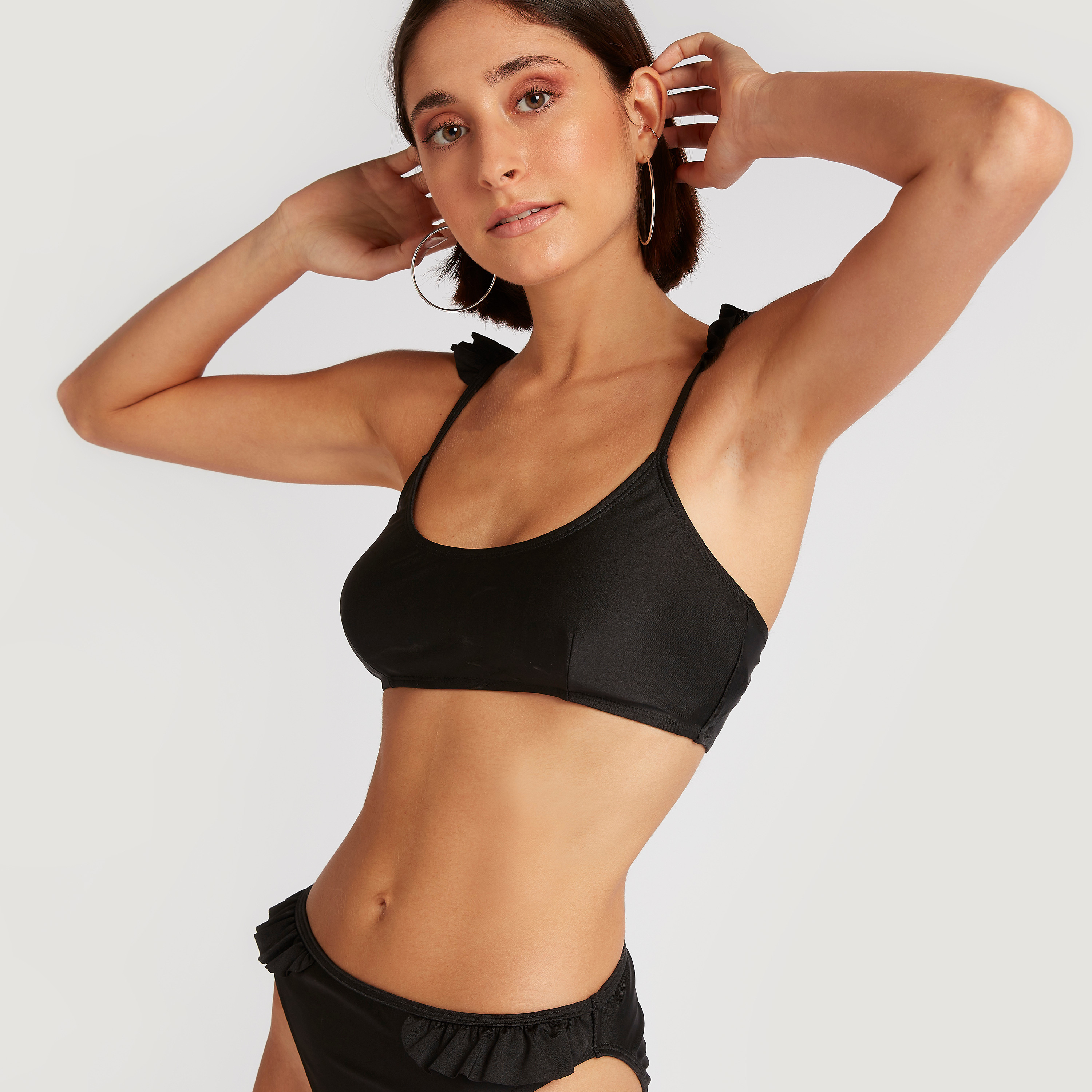  Solid Bikini Set with Ruffle Detail-women-clothing-swimandbeach-bikinis-image-1