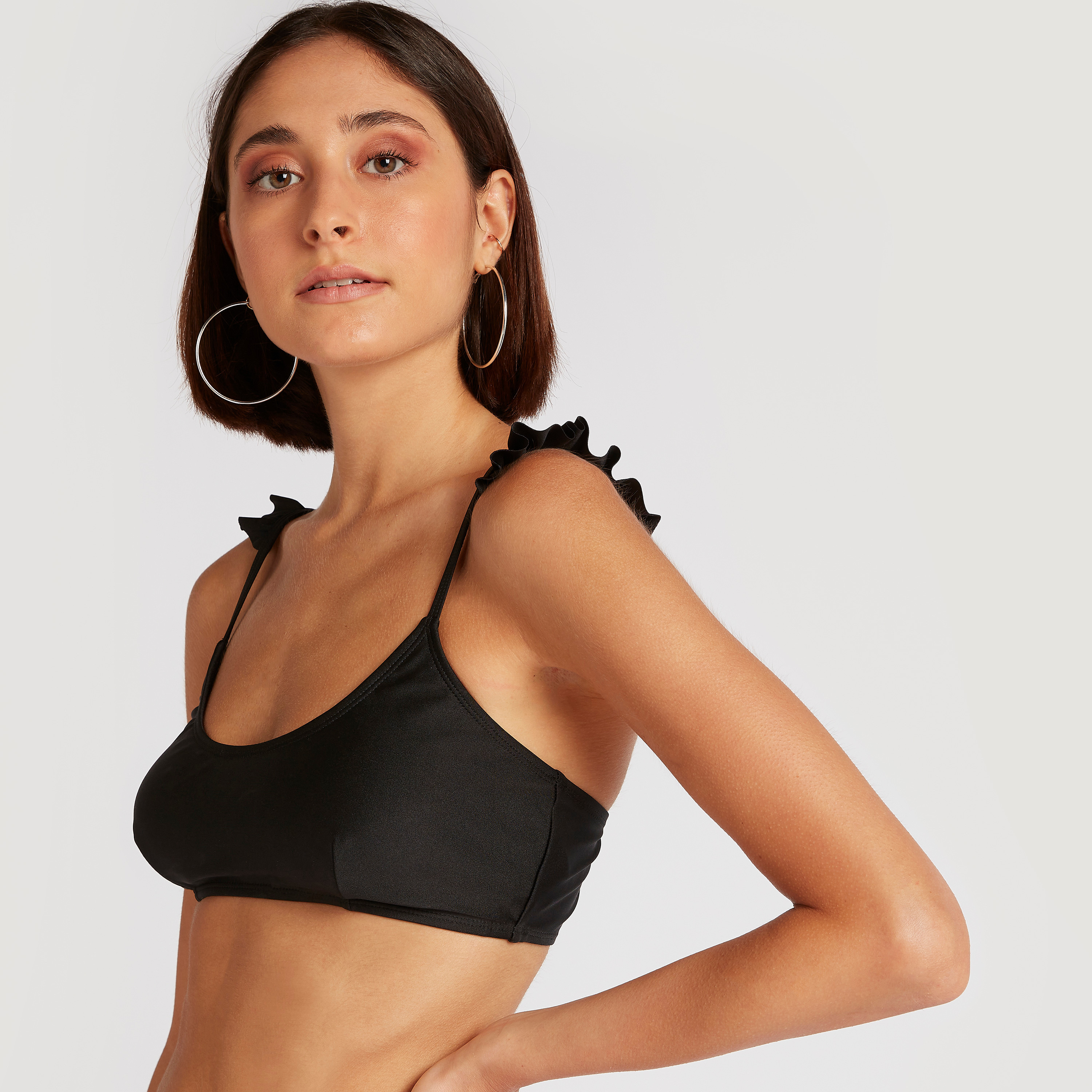 Solid Bikini Set with Ruffle Detail-women-clothing-swimandbeach-bikinis-image-3