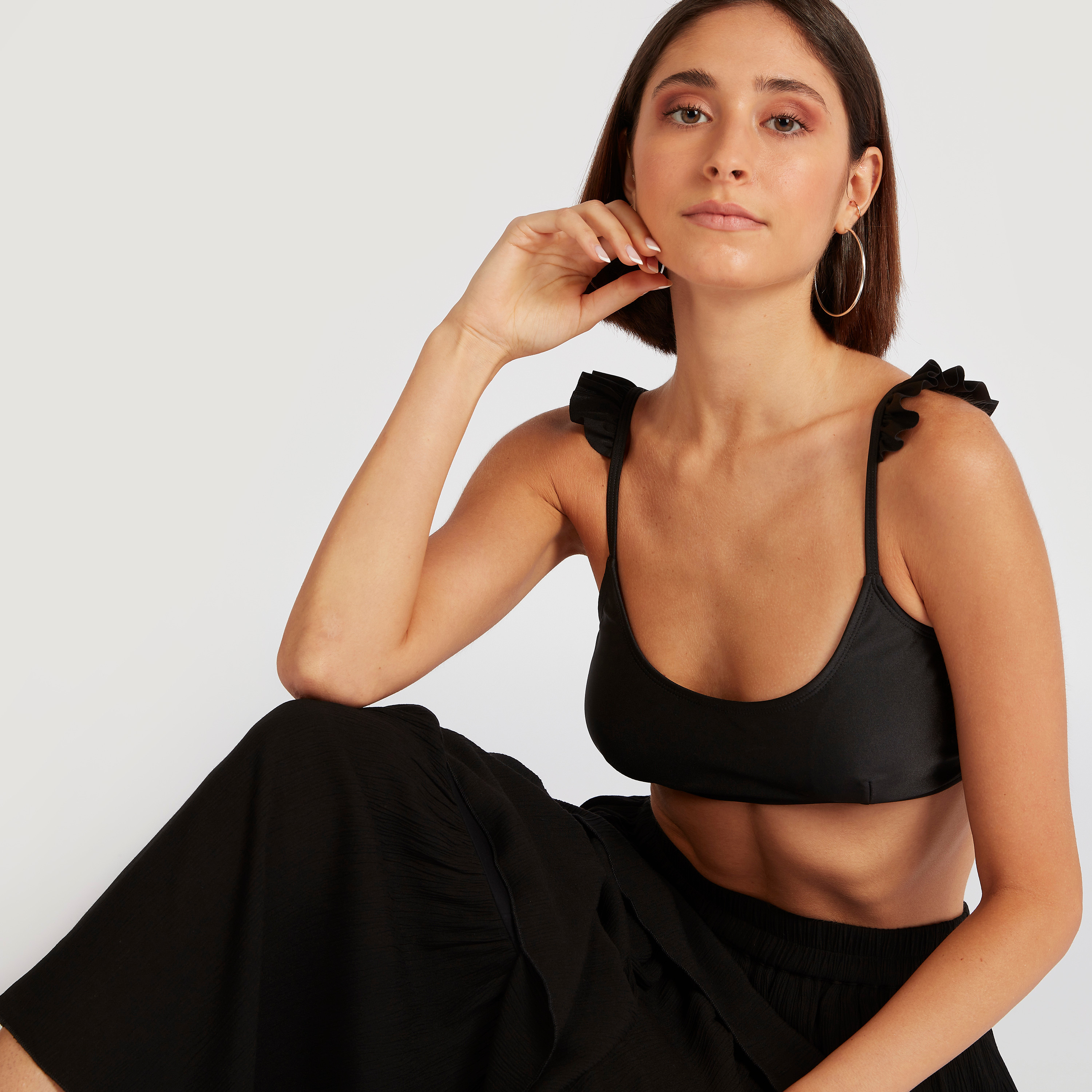  Solid Bikini Set with Ruffle Detail-women-clothing-swimandbeach-bikinis-image-5