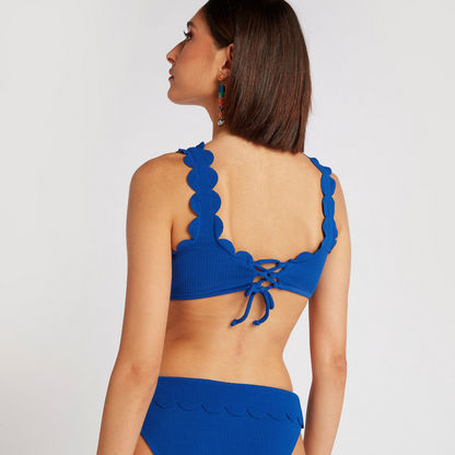 Textured Bikini Set with Scalloped Detail
