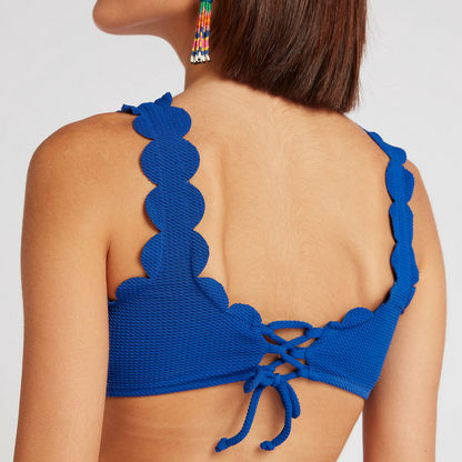 Textured Bikini Set with Scalloped Detail