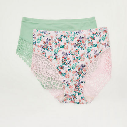 Set of 2 - Assorted Boyshorts with Lace Detail