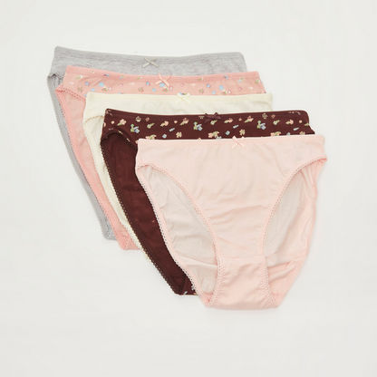 Set of 5 - Assorted Hipster Briefs with Bow Detail